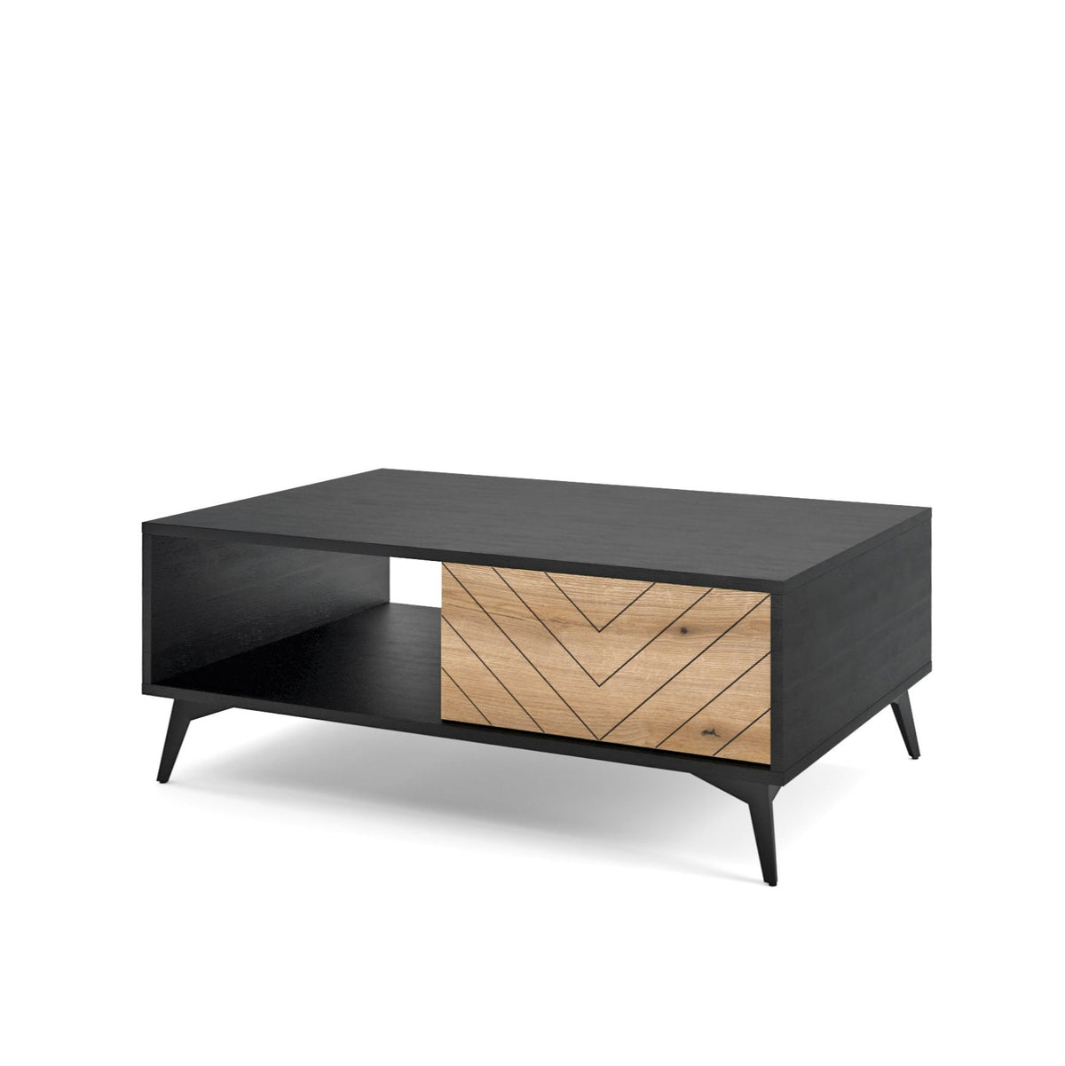 Tavolino da caffè in legno laminato con piedi in metallo Evoke 104x40 cm