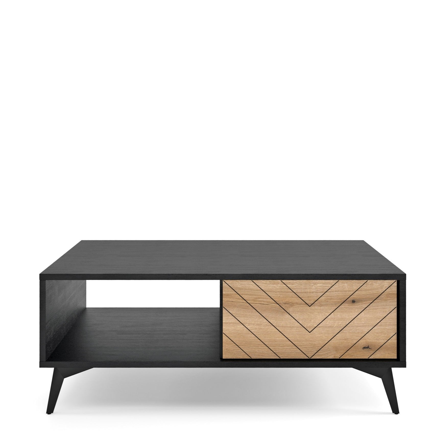 Tavolino da caffè in legno laminato con piedi in metallo Evoke 104x40 cm