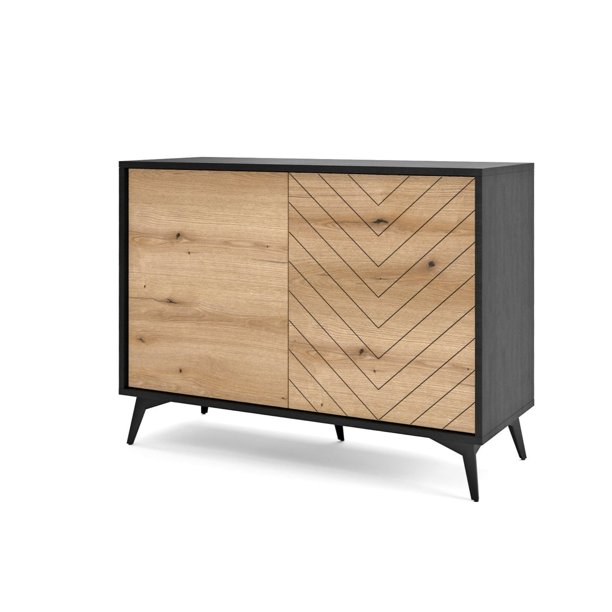 Madia 2 ante in legno laminato con piedi in metallo Evoke 104x77 cm