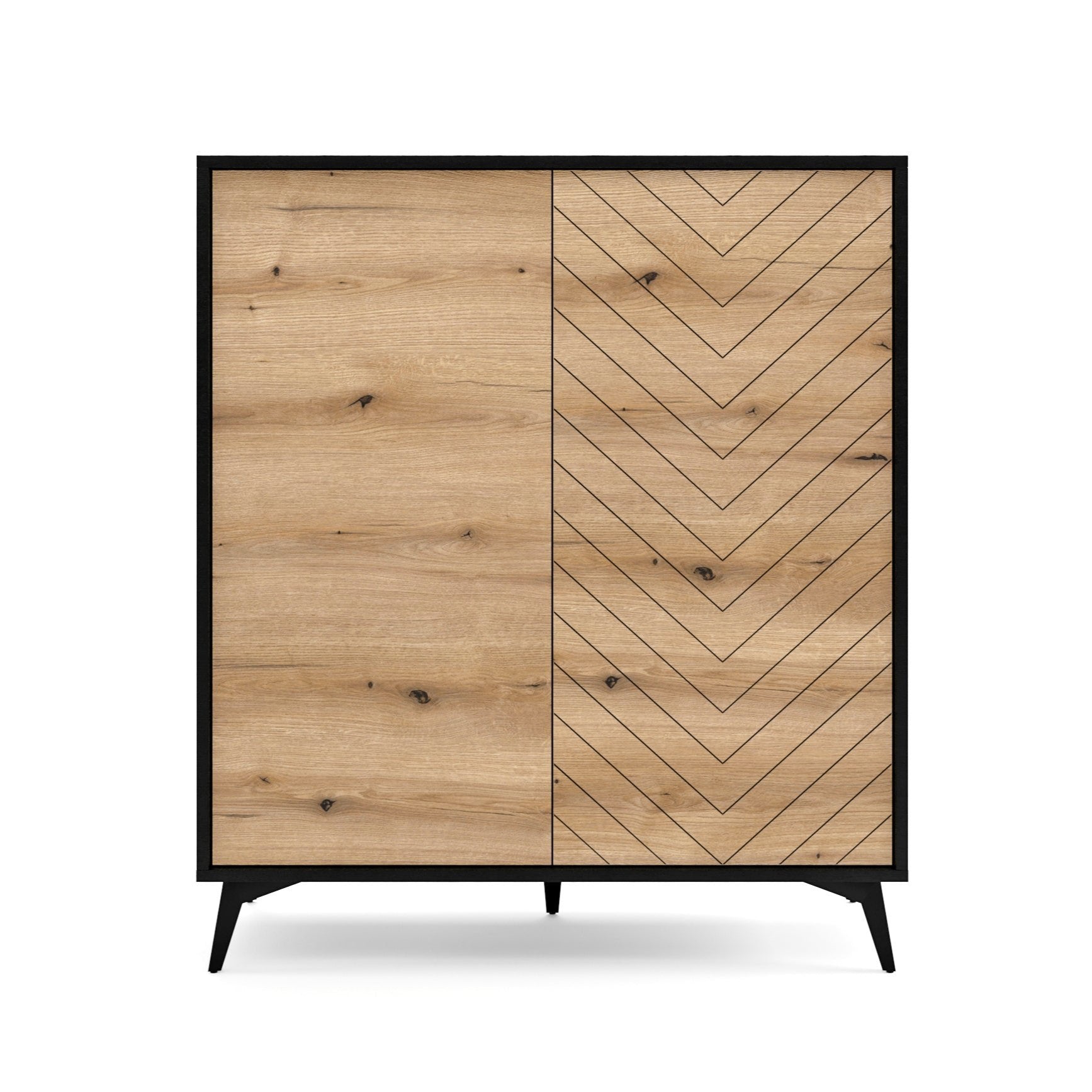 Credenza 2 ante in legno laminato con piedi in metallo Evoke 104x119 cm