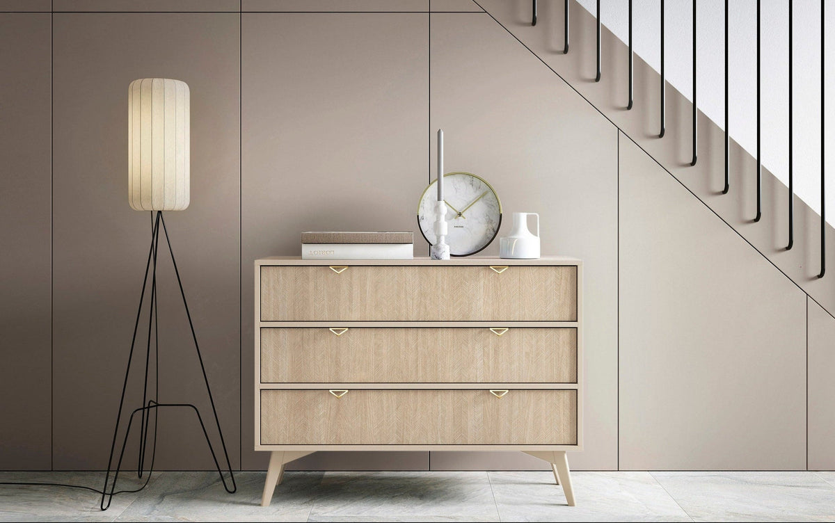 Cassettiera 3 cassettoni in legno laminato Vanity 106x80 cm