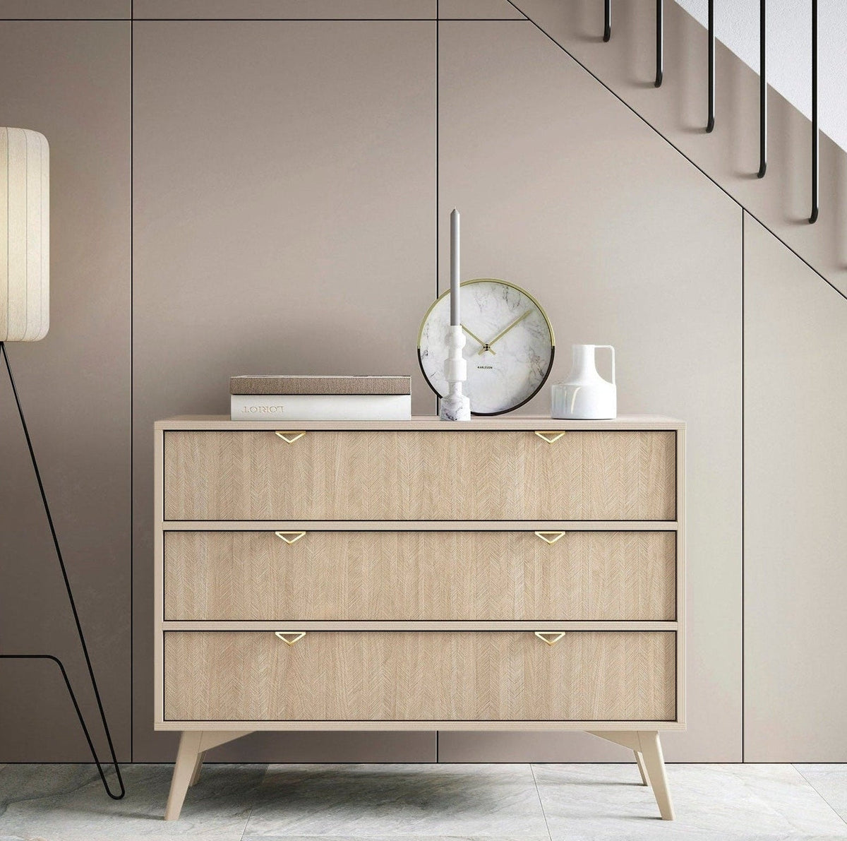 Cassettiera 3 cassettoni in legno laminato Vanity 106x80 cm