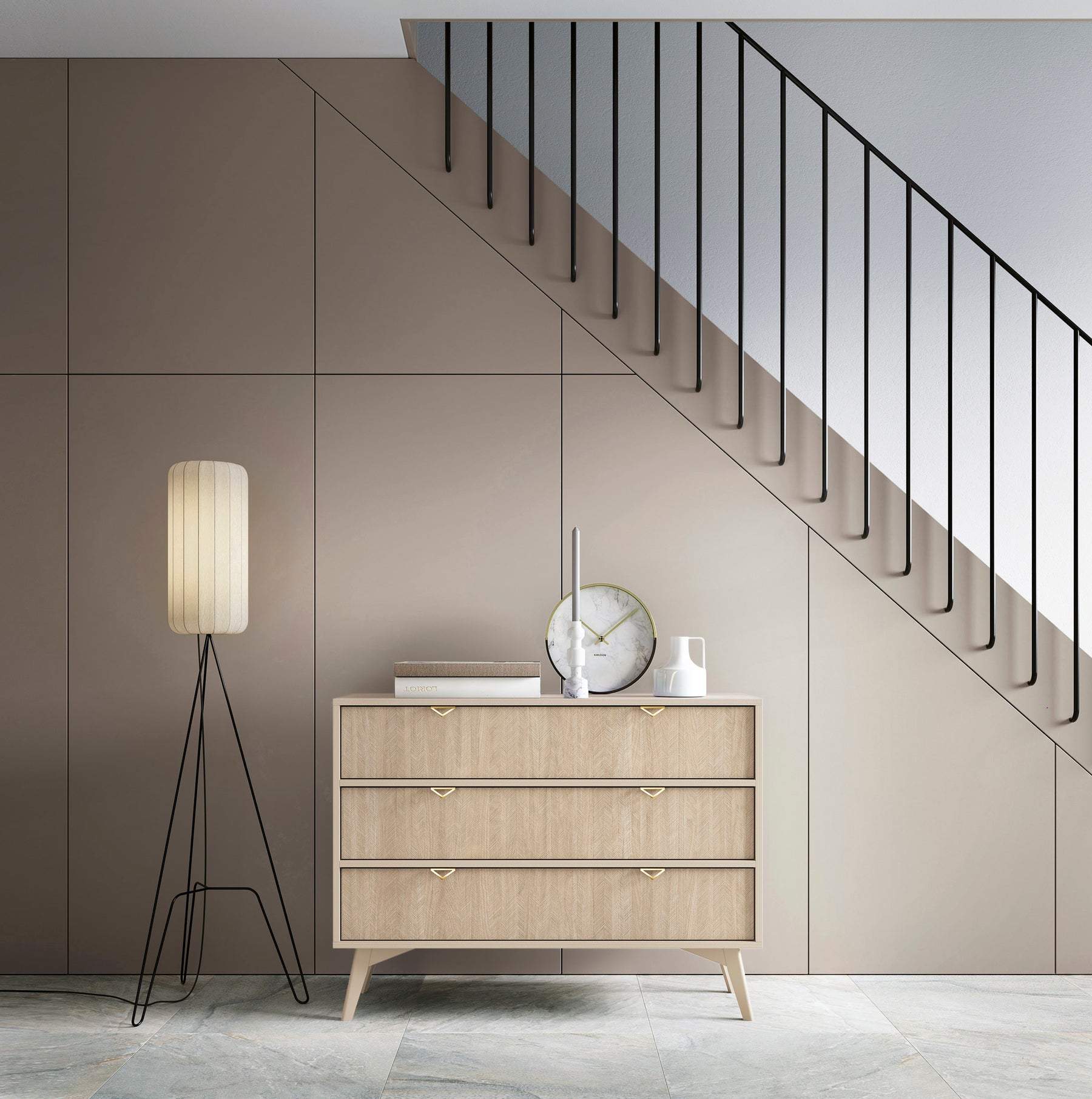 Cassettiera 3 cassettoni in legno laminato Vanity 106x80 cm