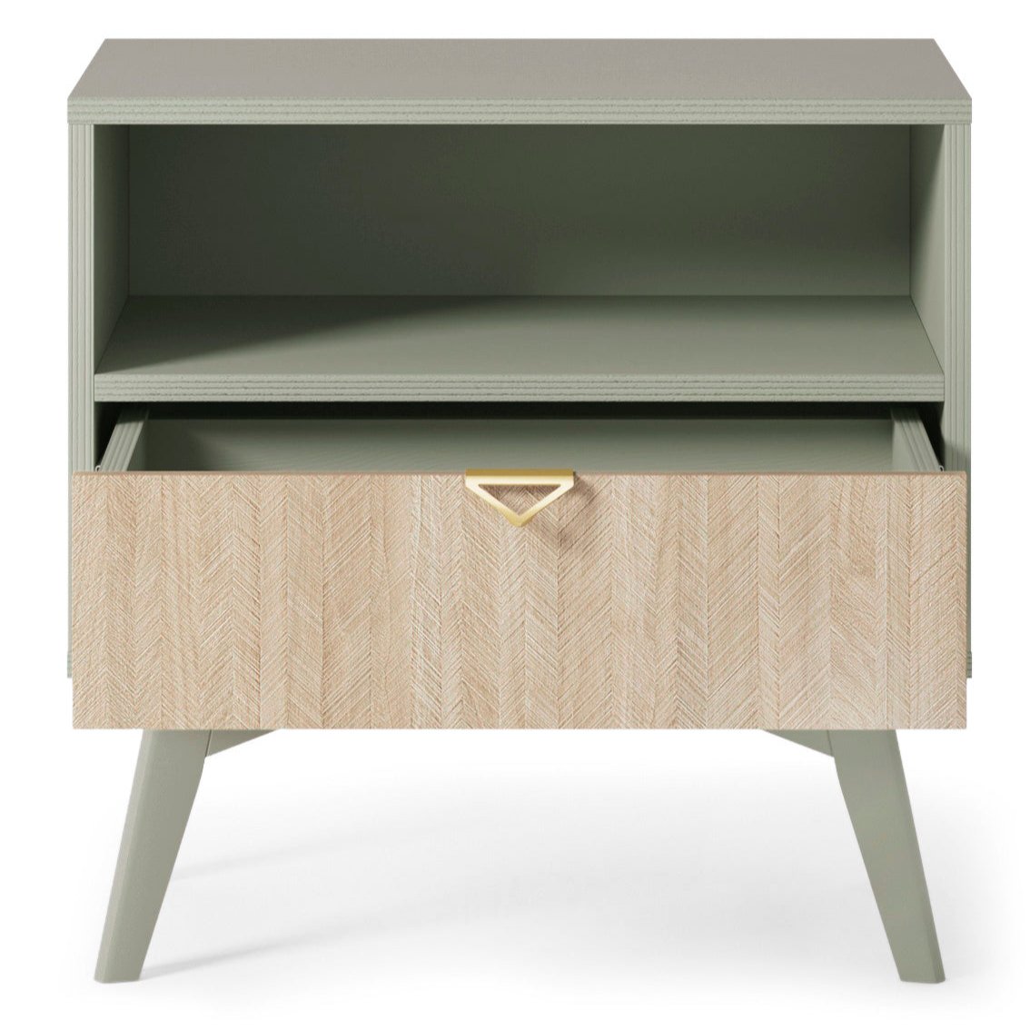 Comodino 1 cassetto 1 in legno laminato Vanity 54x54 cm