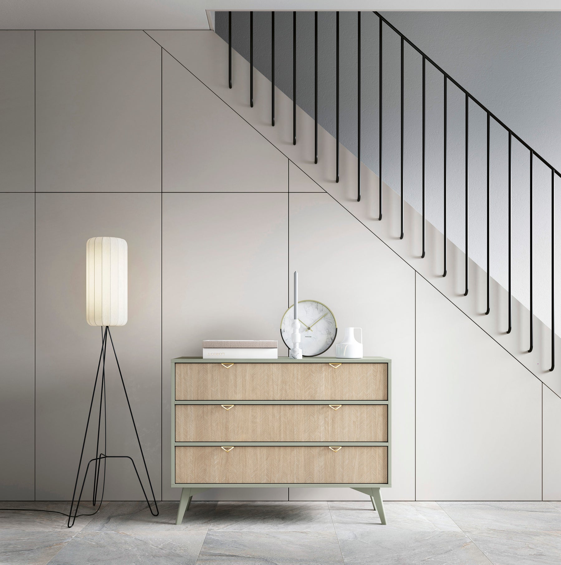 Cassettiera 3 cassettoni in legno laminato Vanity 106x80 cm