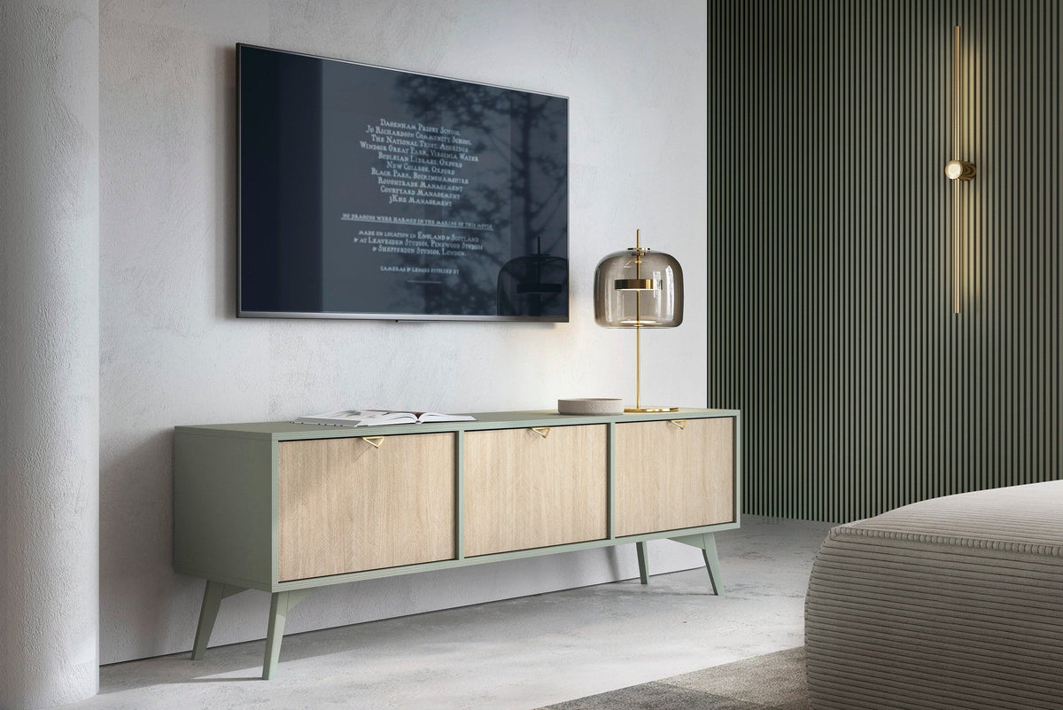 Mobile TV 3 ante in legno laminato Vanity 158x52 cm