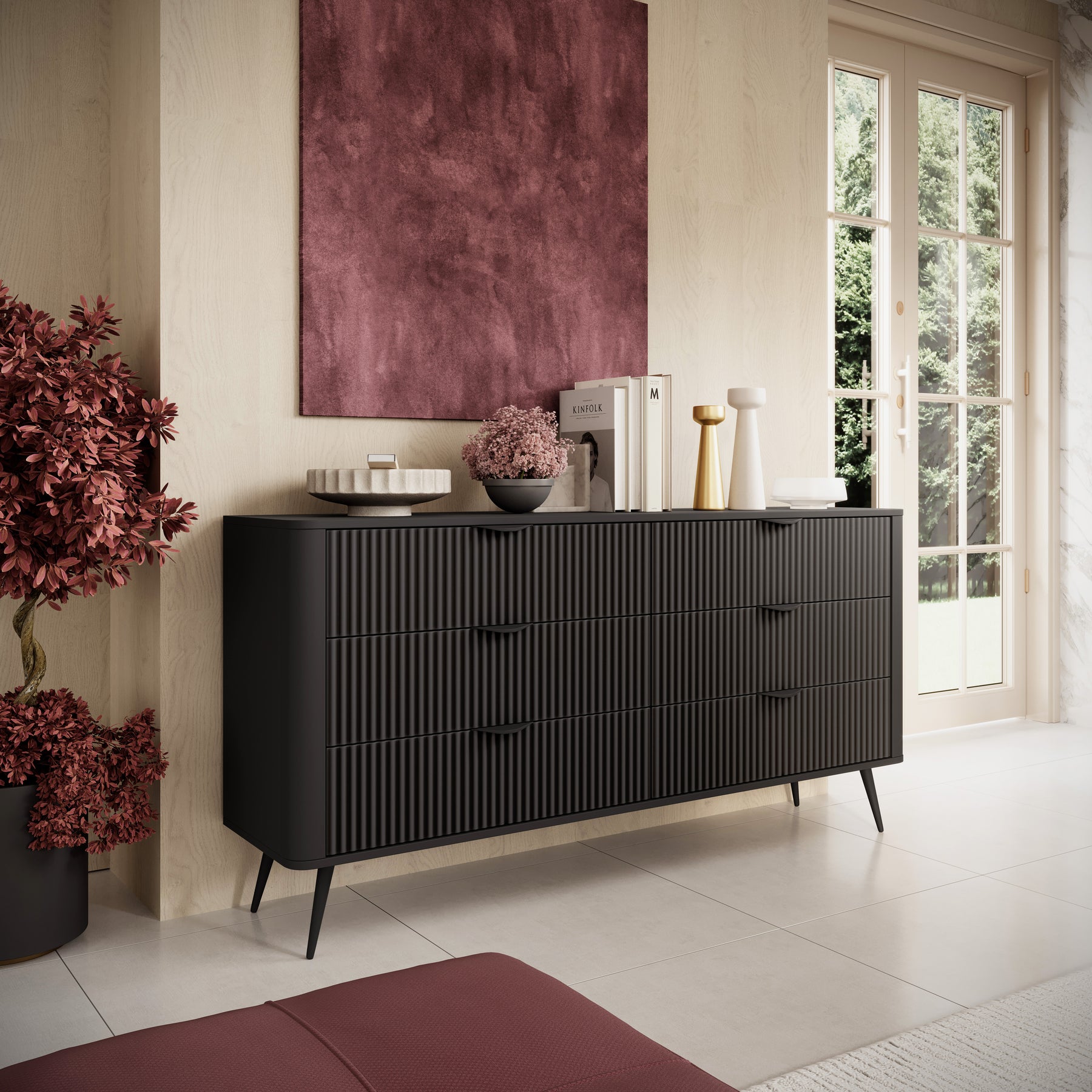 Cassettiera con 6 cassetti Essenza 163x81 cm
