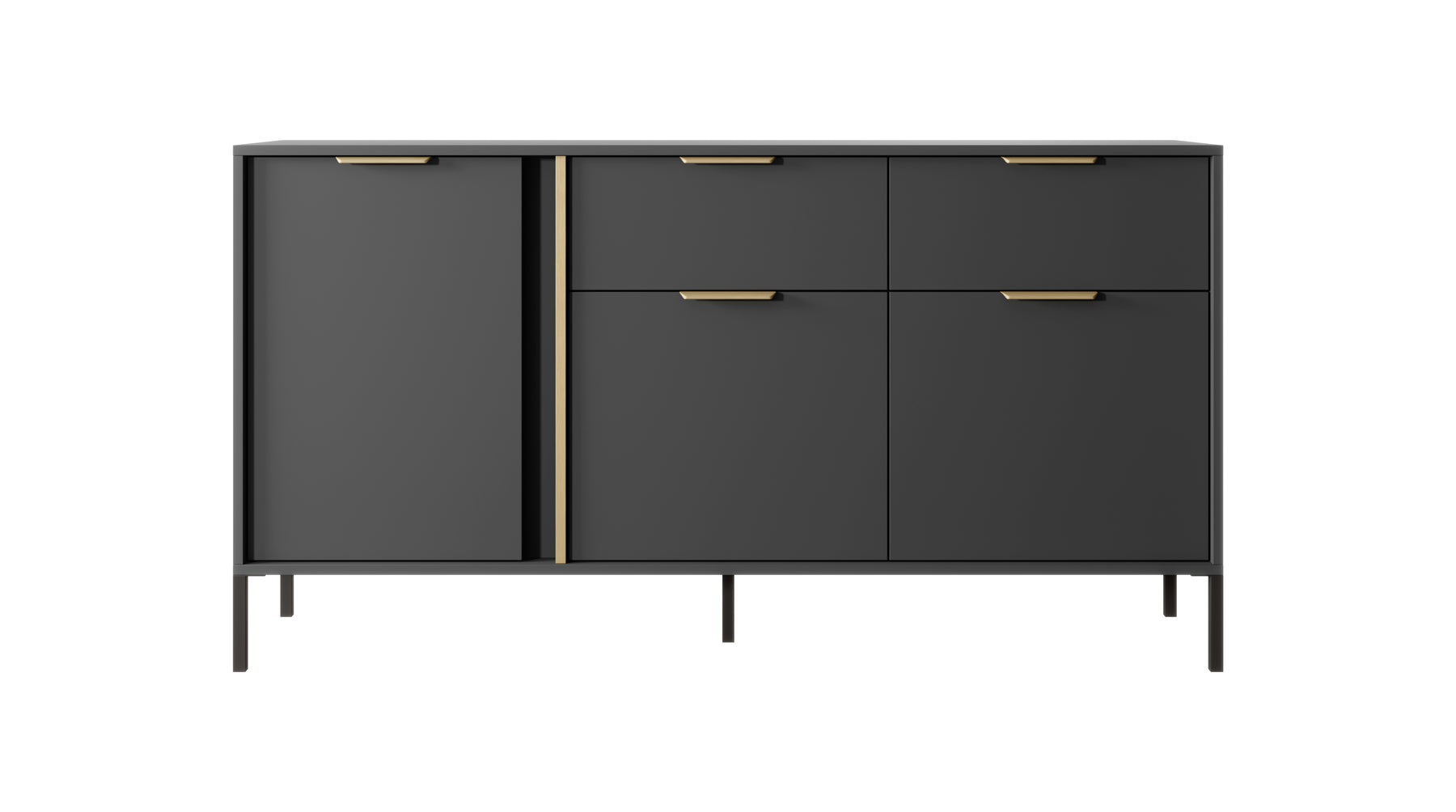 Madia con 3 ante e 2 cassetti antracite Venere 153x81 cm