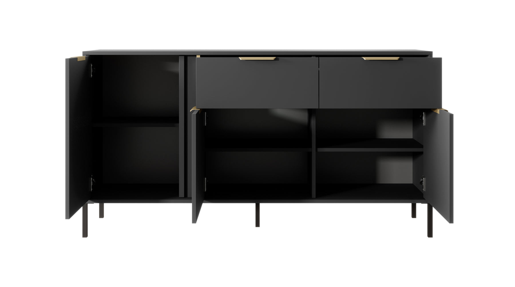 Madia con 3 ante e 2 cassetti antracite Venere 153x81 cm