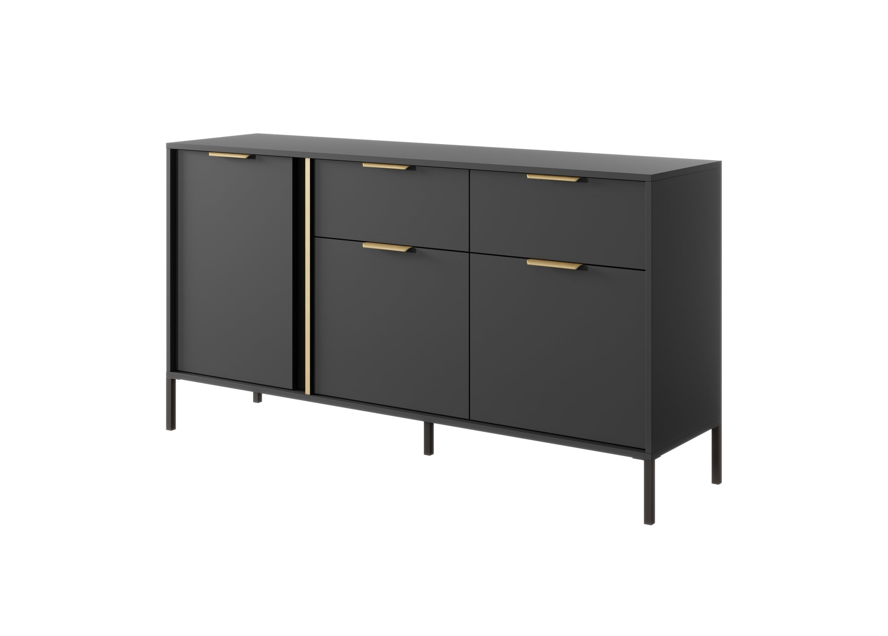 Madia con 3 ante e 2 cassetti antracite Venere 153x81 cm