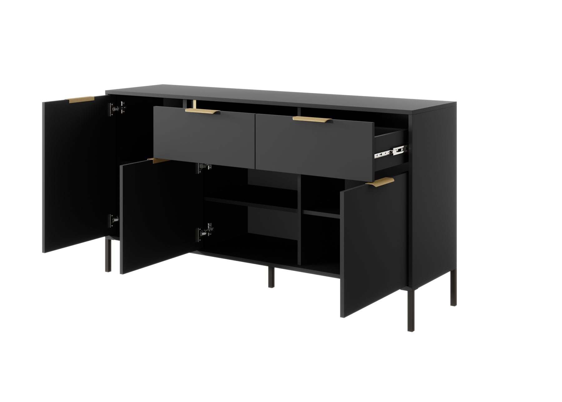 Madia con 3 ante e 2 cassetti antracite Venere 153x81 cm