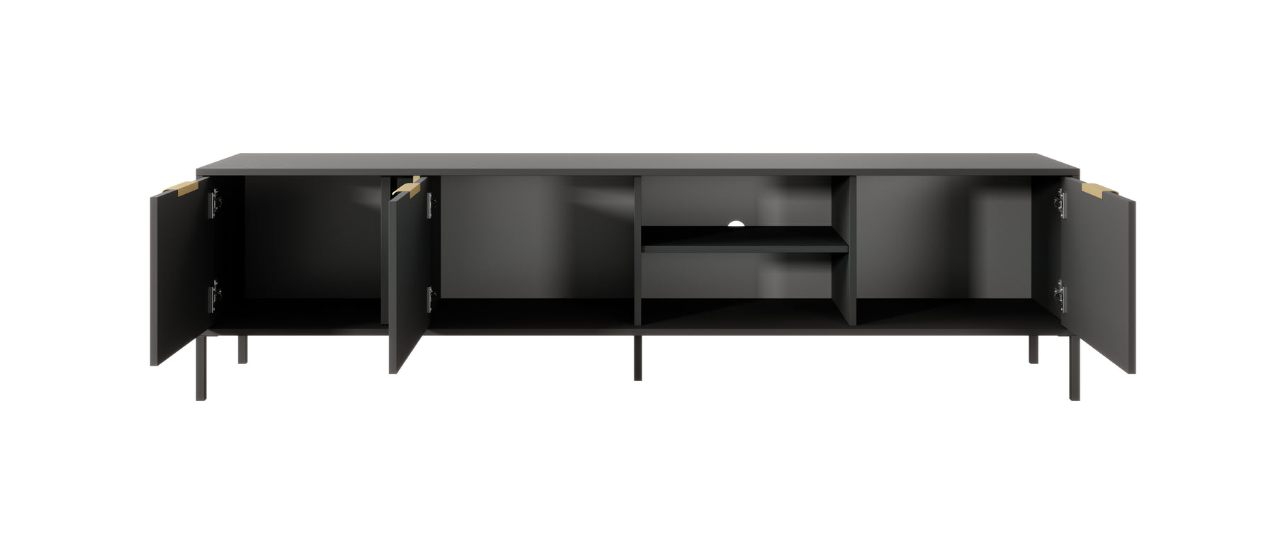 Mobile TV con 3 ante e 2 ripiani antracite Venere 203x53 cm