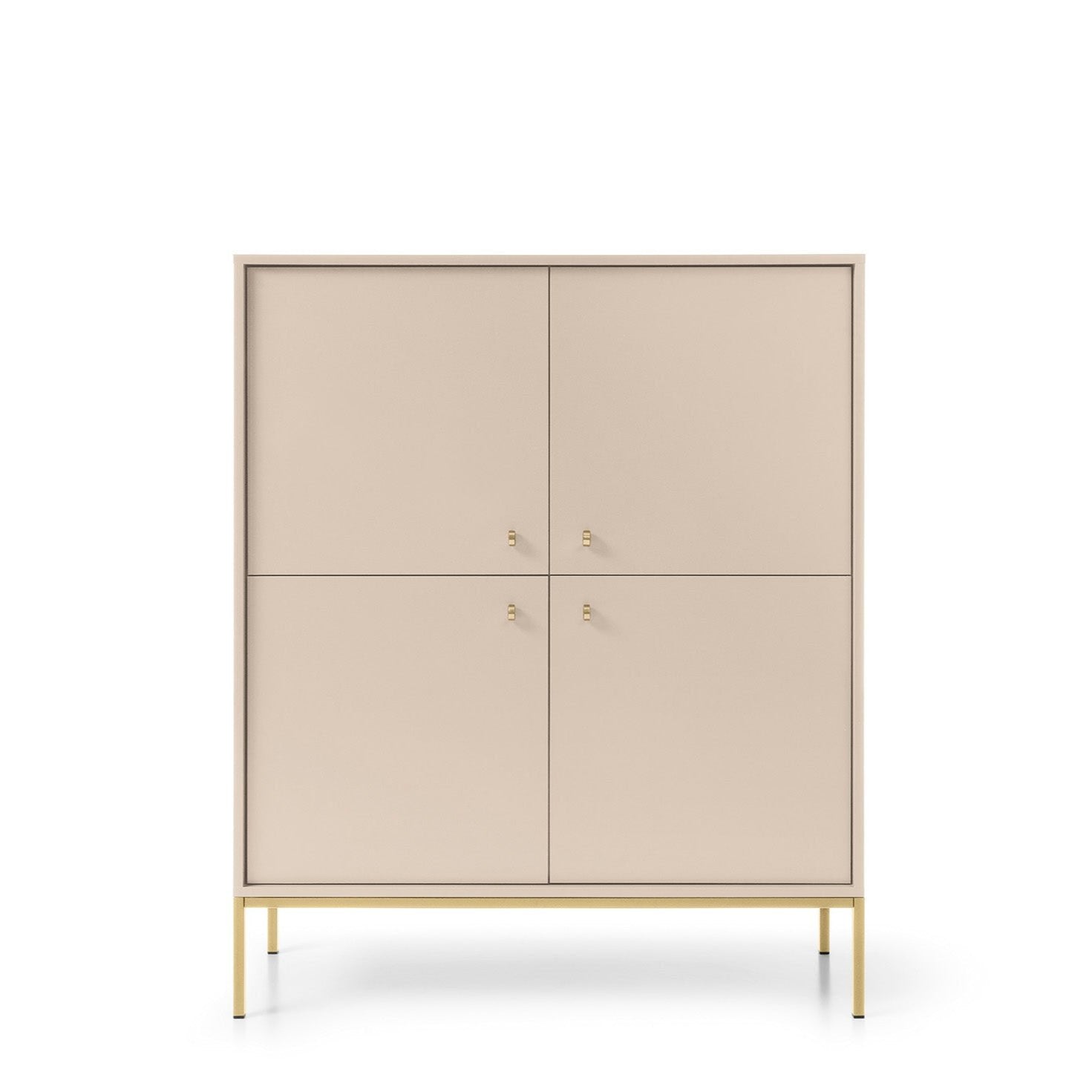 Credenza con piedi in ferro 4 ante in legno laminato Canterno 104x125 cm