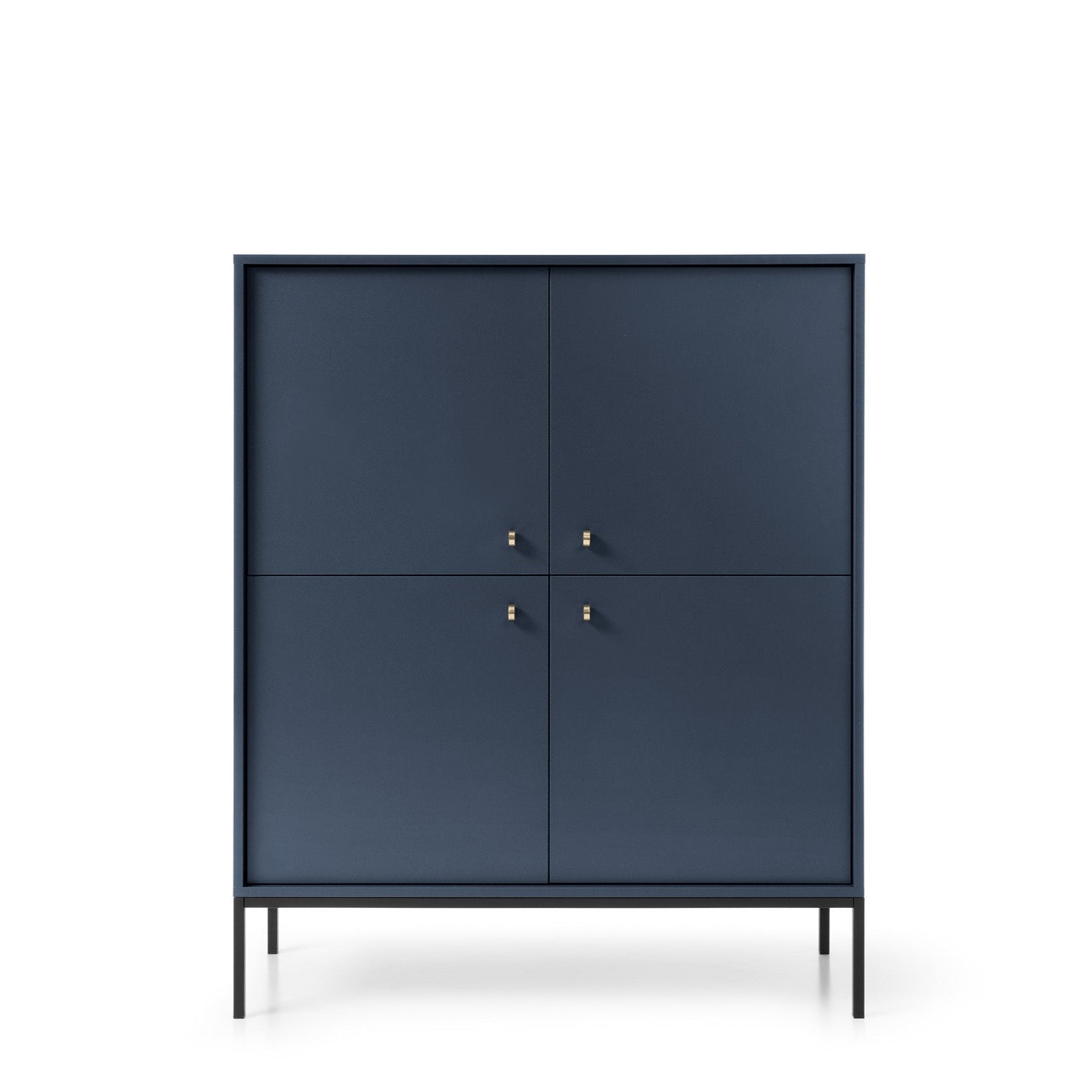 Credenza con piedi in ferro 4 ante in legno laminato Canterno 104x125 cm