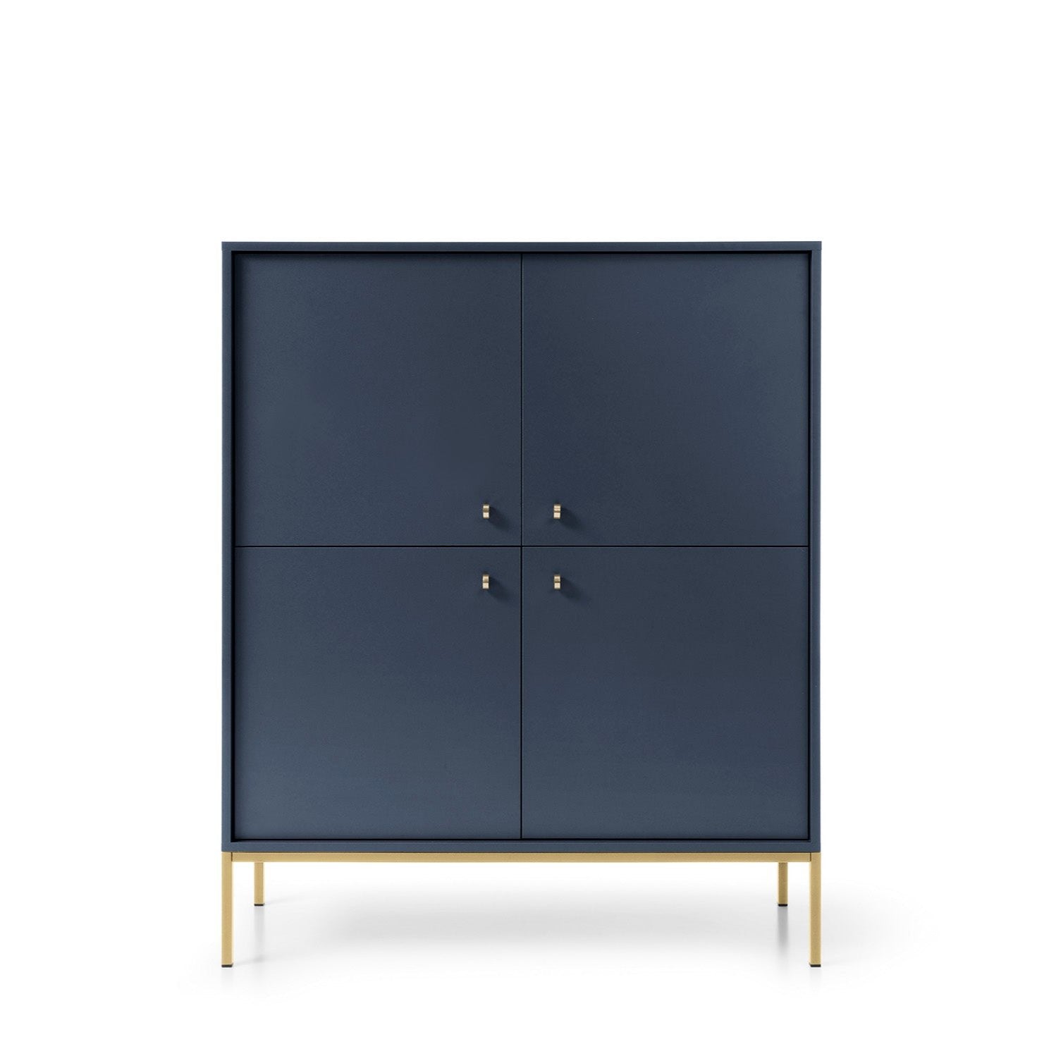 Credenza con piedi in ferro 4 ante in legno laminato Canterno 104x125 cm