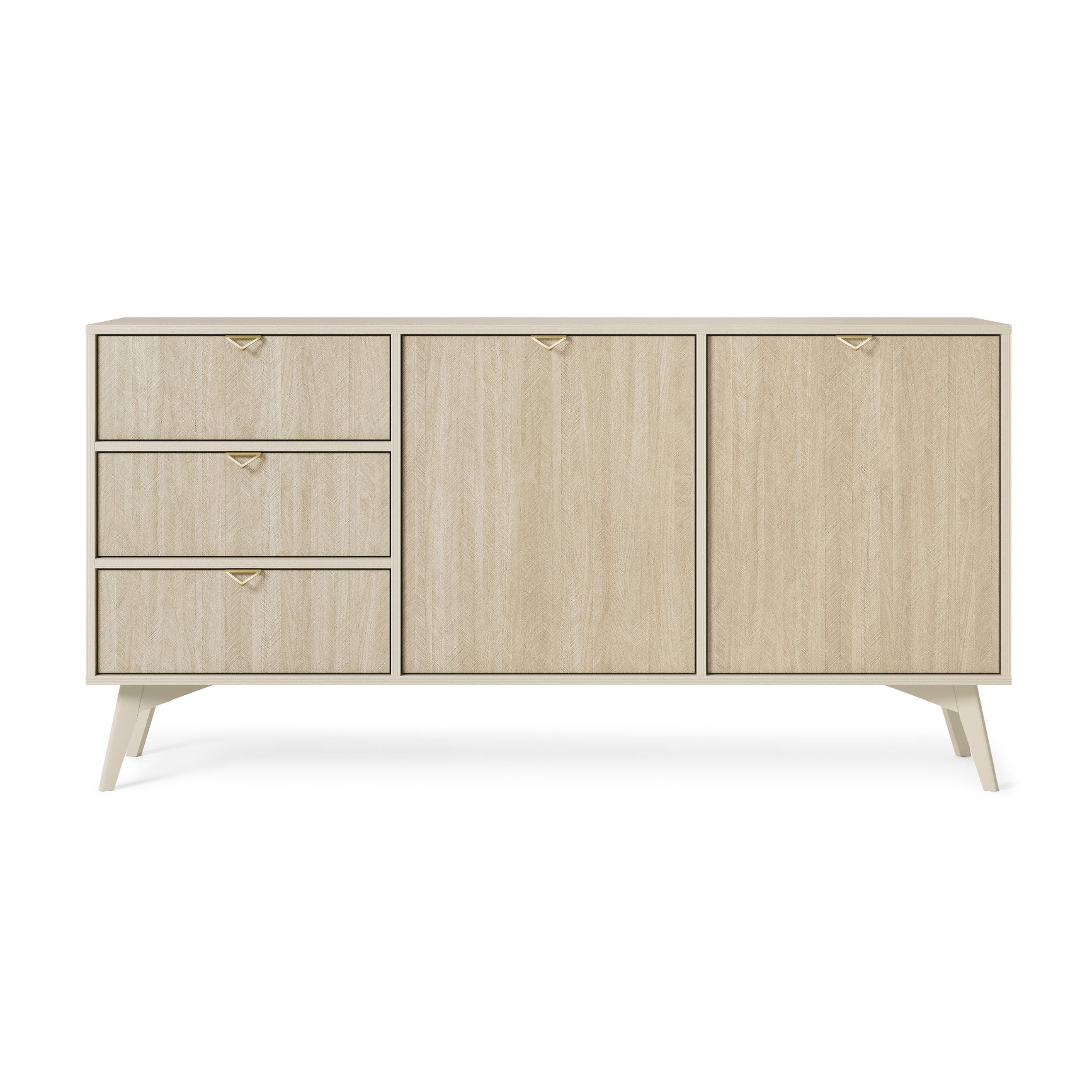 Madia 2 ante e 3 cassetti in legno laminato Vanity 158x80 cm