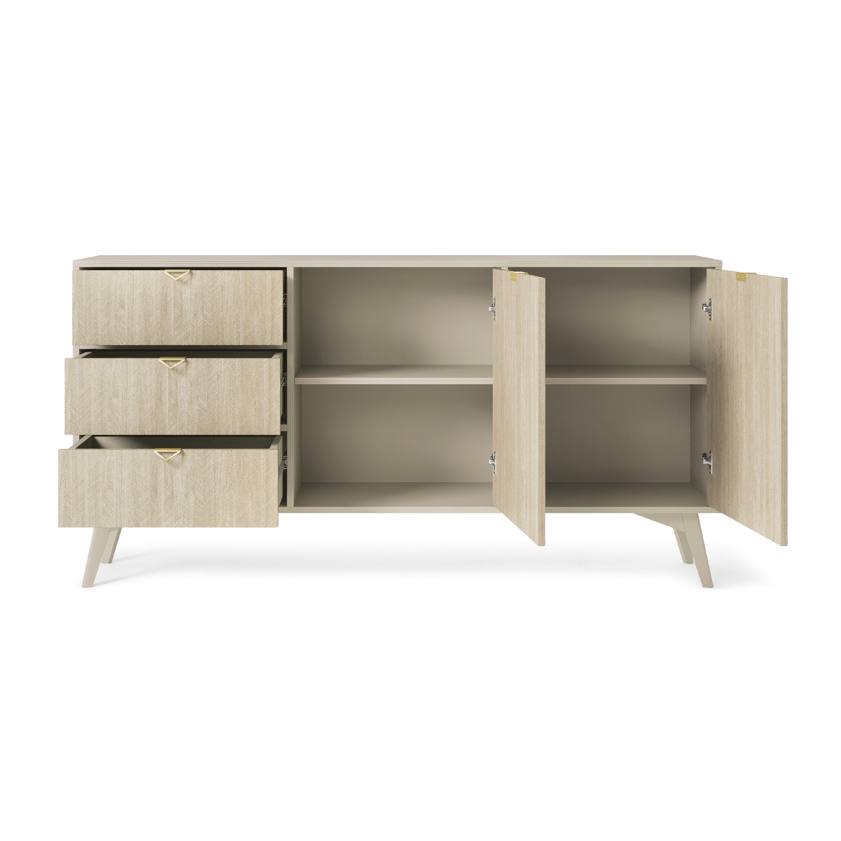 Madia 2 ante e 3 cassetti in legno laminato Vanity 158x80 cm