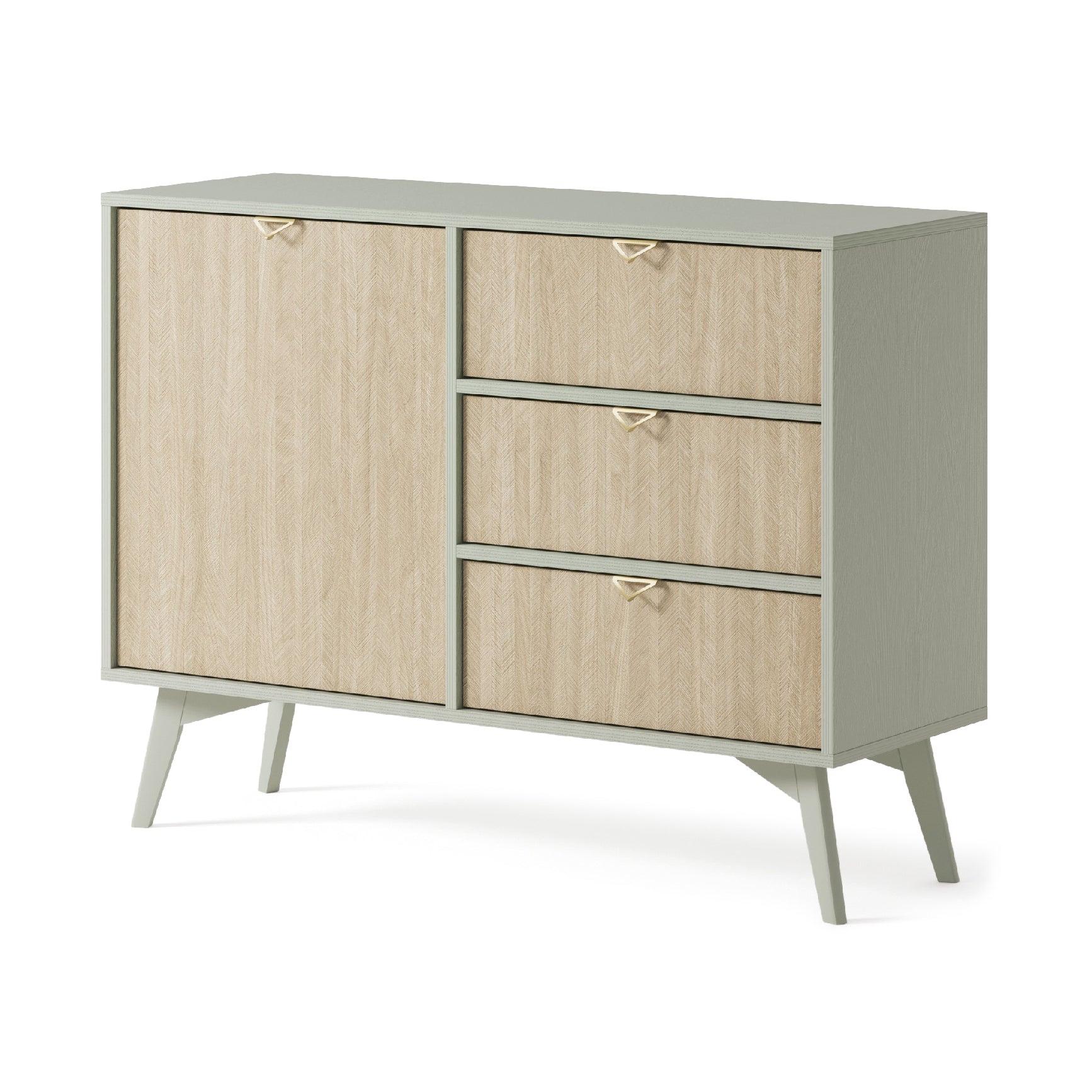 Madia 1 anta e 3 cassetti in legno laminato Vanity 106x80 cm