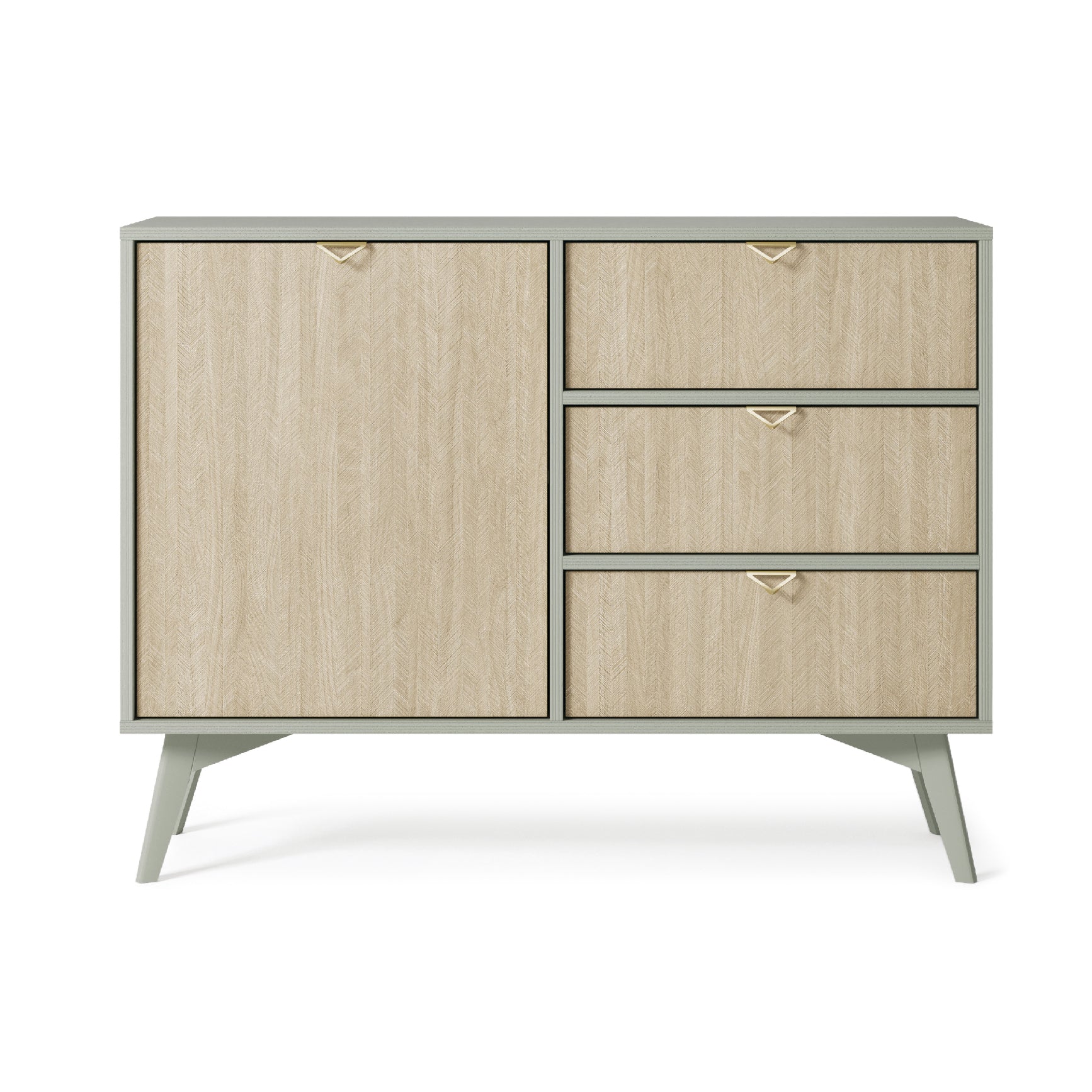 Madia 1 anta e 3 cassetti in legno laminato Vanity 106x80 cm
