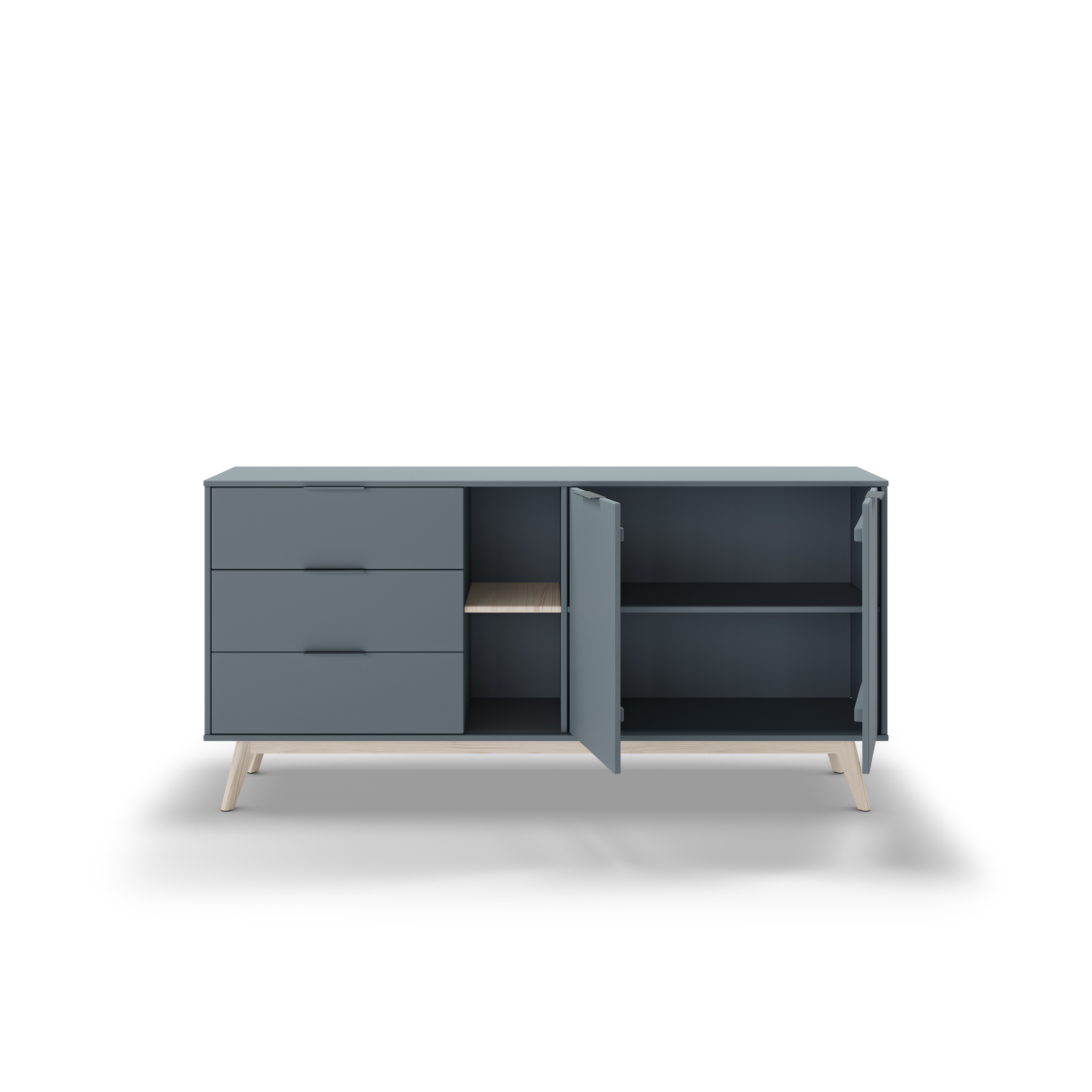 Credenza 2 ante 2 nicchie 3 cassetti Nordica 165x81 cm