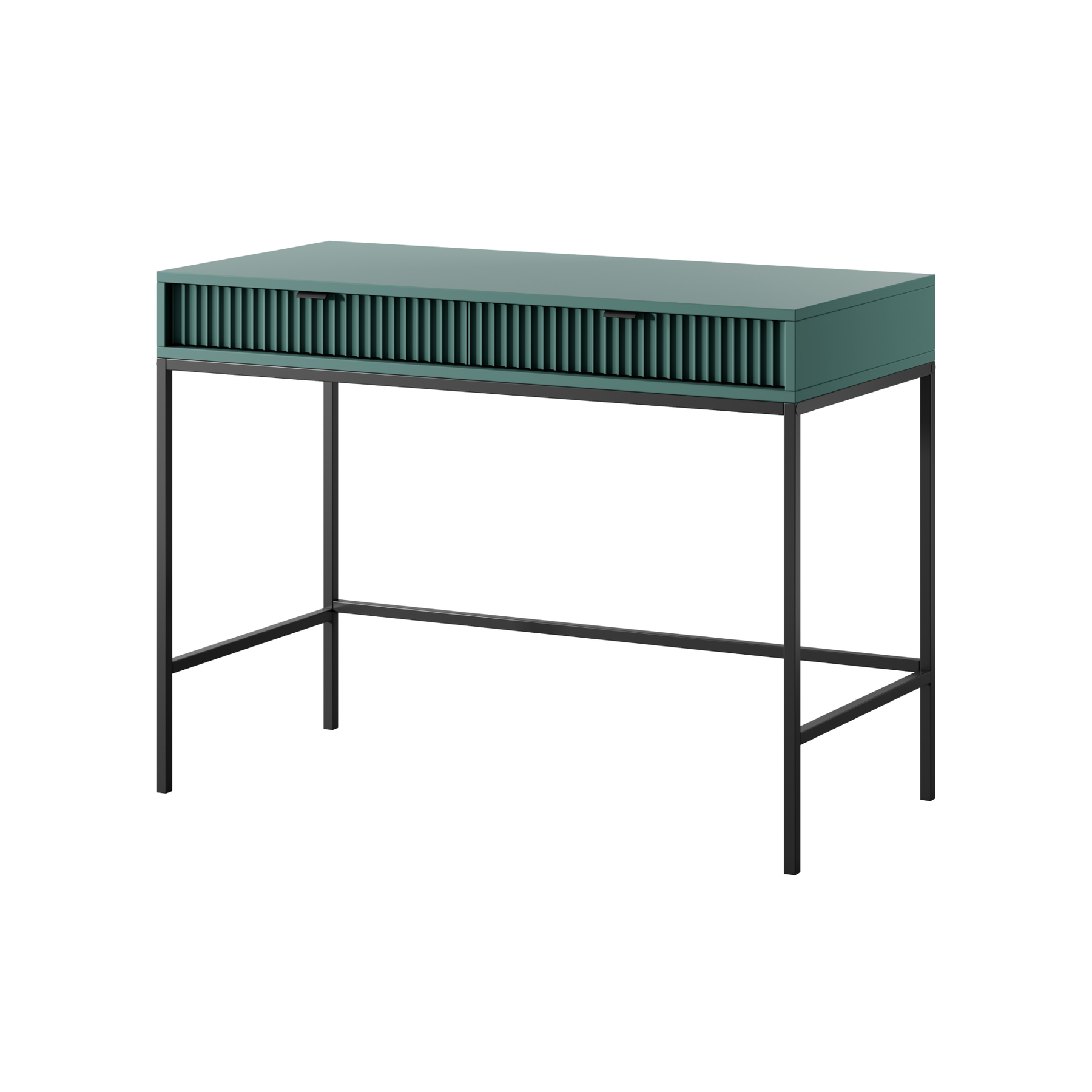 Consolle con piedi in metallo 2 cassetti in legno laminato Miseno 104x78 cm