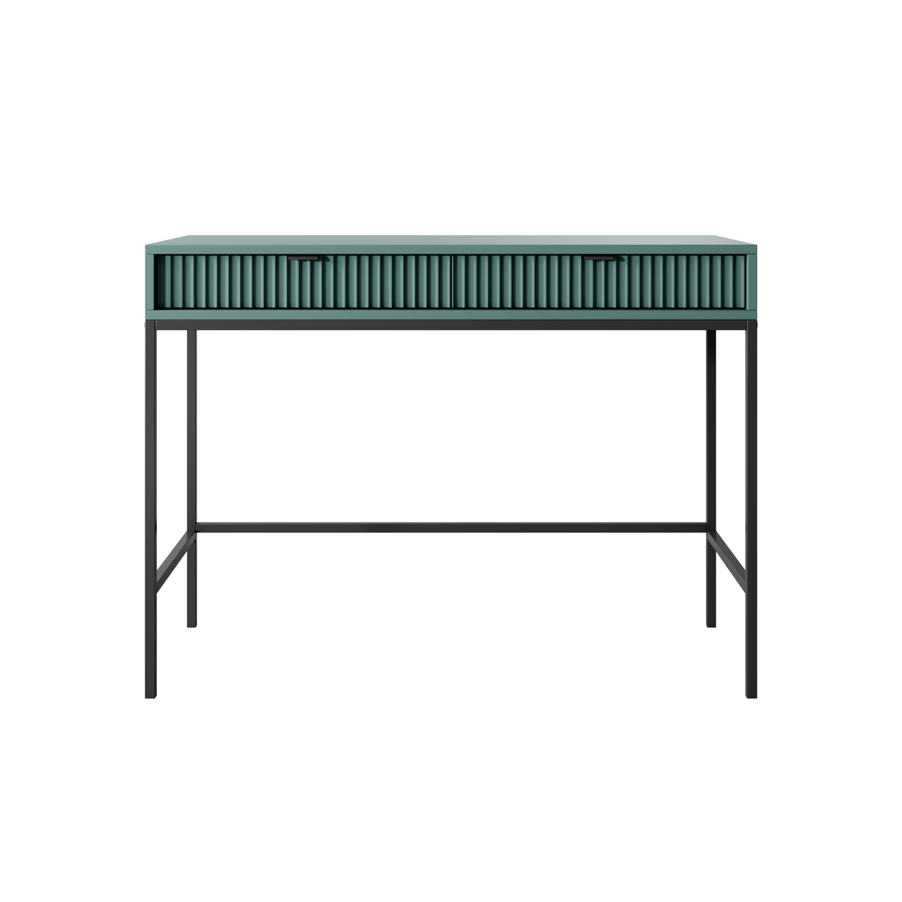 Consolle con piedi in metallo 2 cassetti in legno laminato Miseno 104x78 cm
