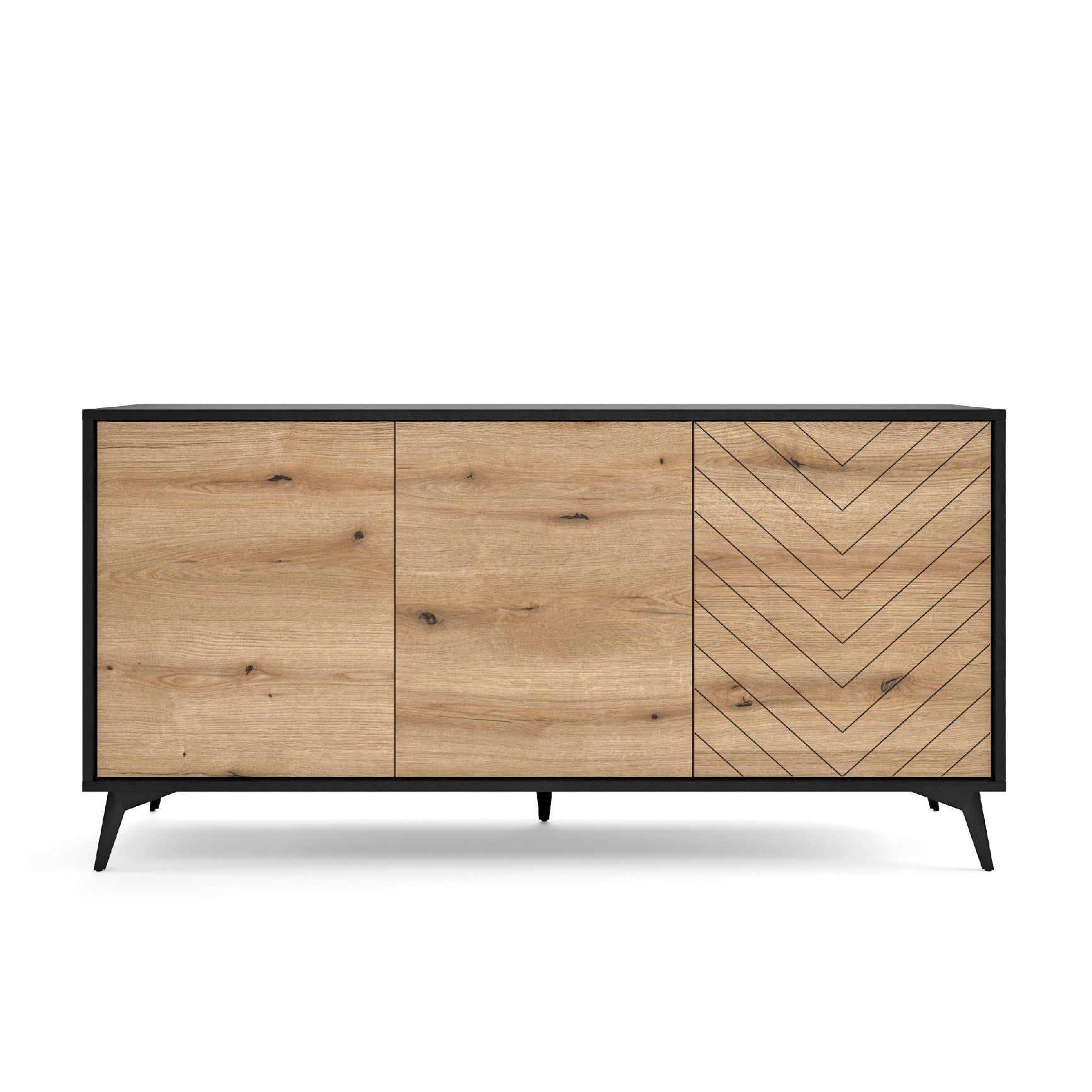 Madia 3 ante in legno laminato con piedi in metallo Evoke 154x77 cm