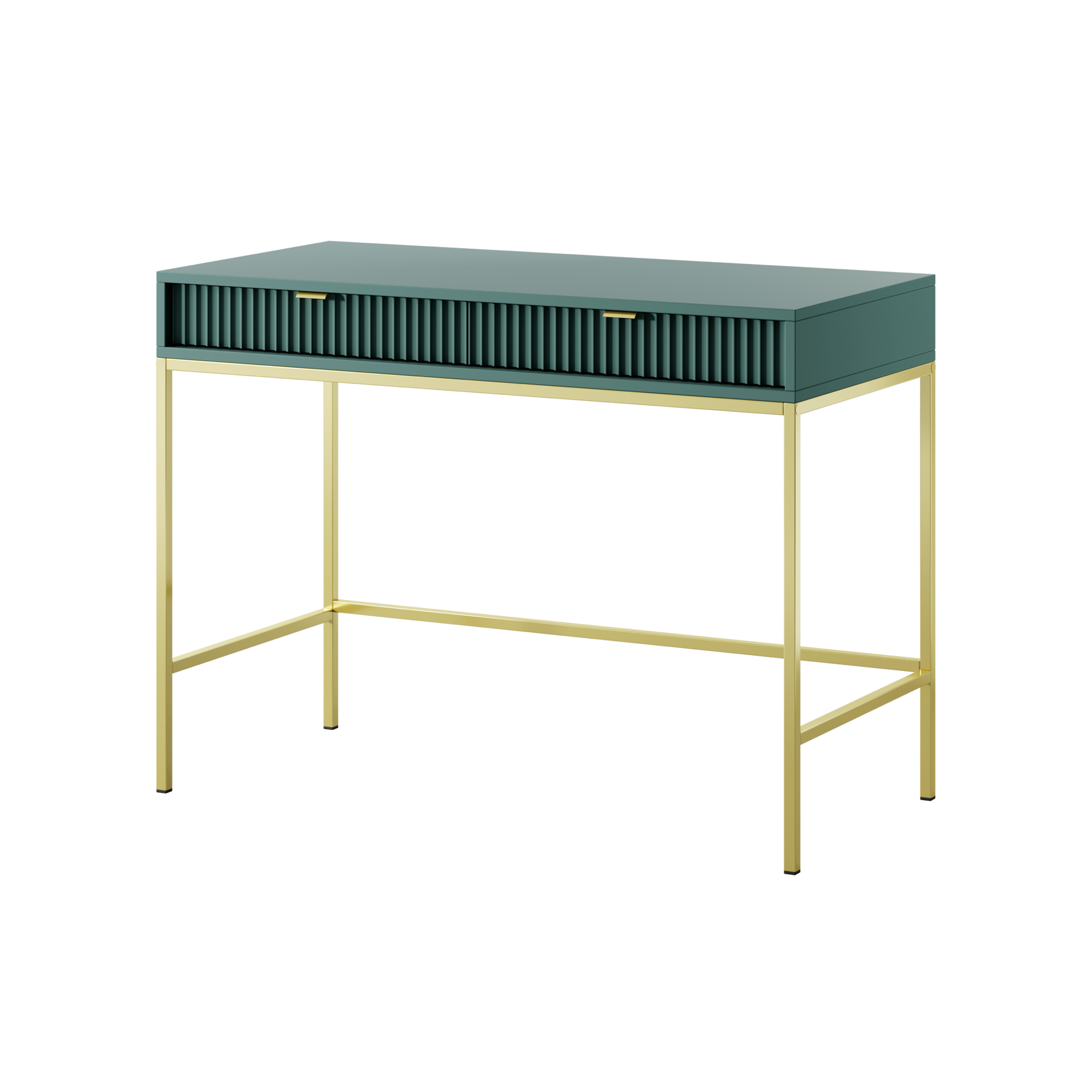 Consolle con piedi in metallo 2 cassetti in legno laminato Miseno 104x78 cm