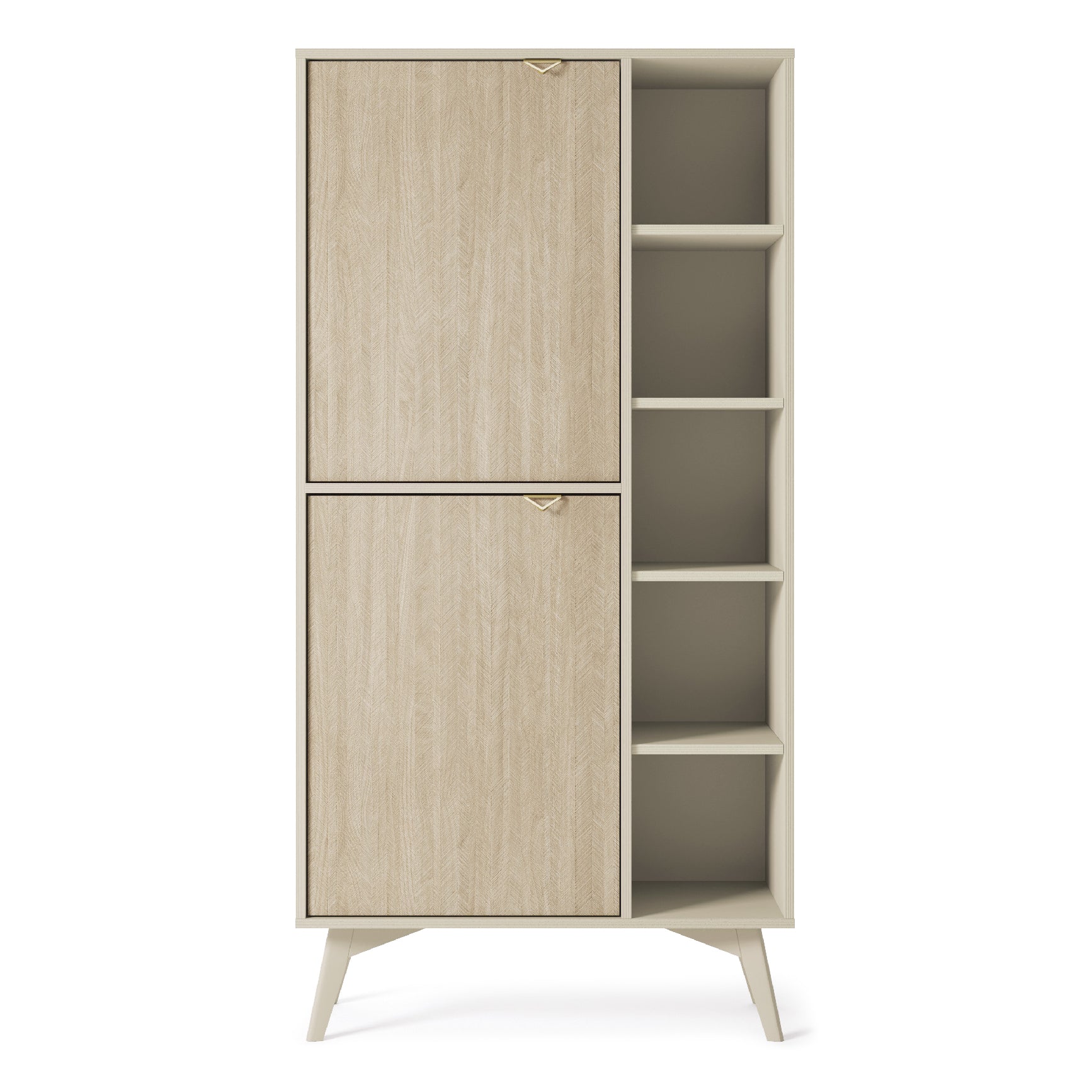 Credenza 2 ante 5 ripiani a giorno in legno laminato Vanity 80x160 cm