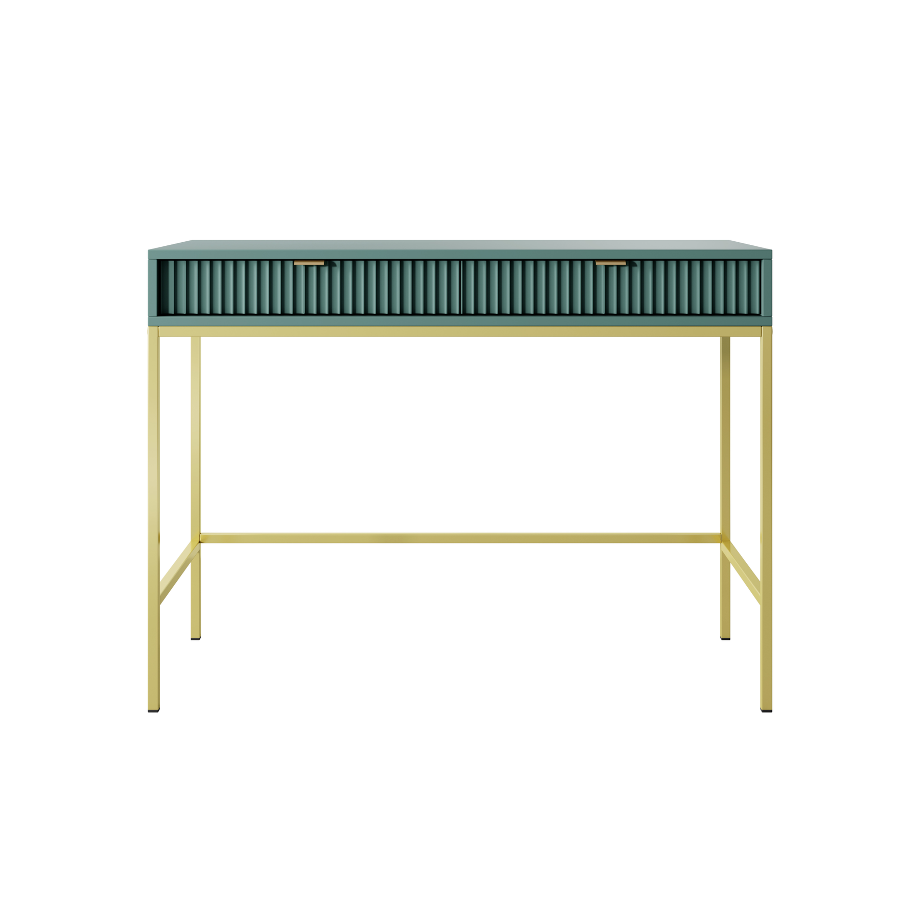 Consolle con piedi in metallo 2 cassetti in legno laminato Miseno 104x78 cm