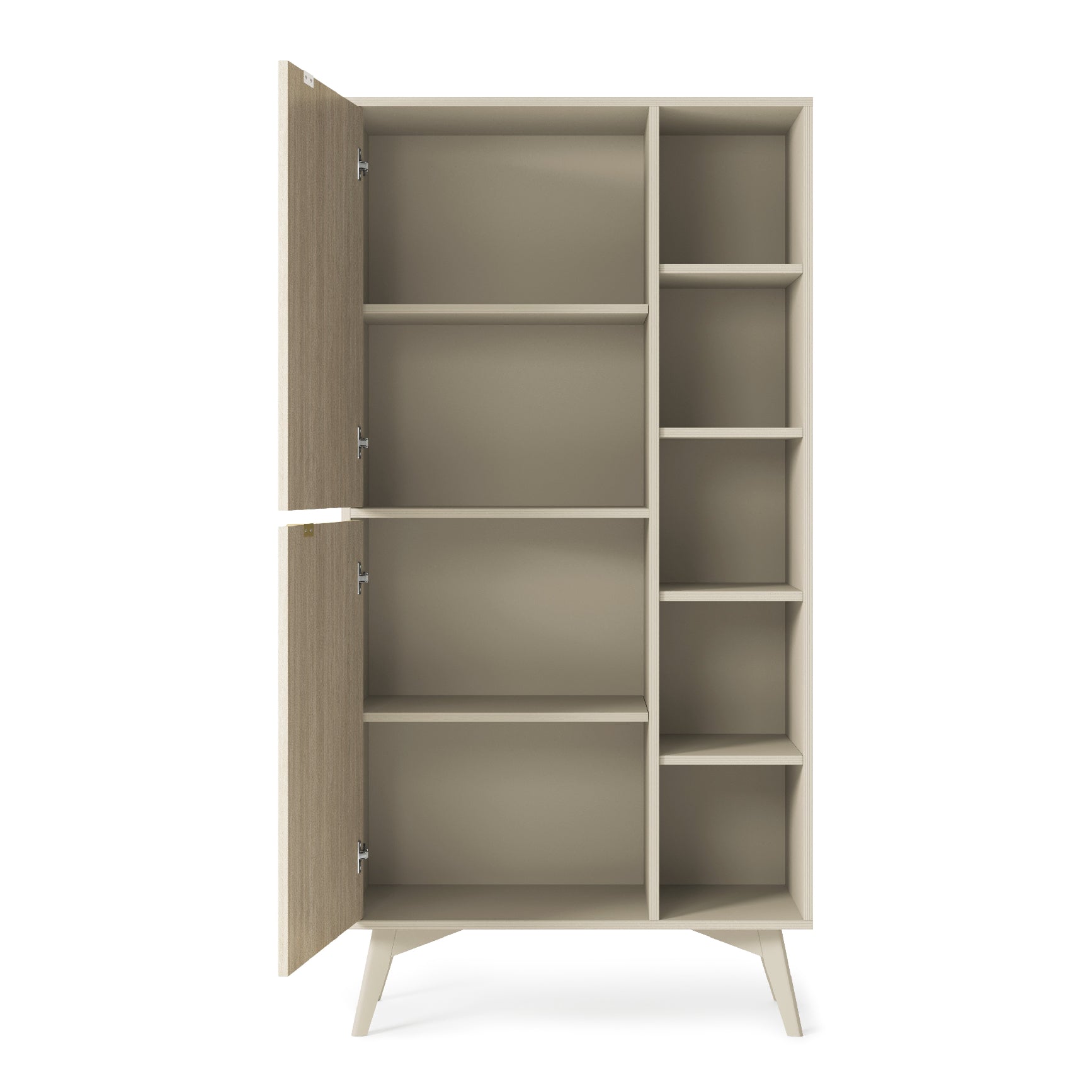 Credenza 2 ante 5 ripiani a giorno in legno laminato Vanity 80x160 cm