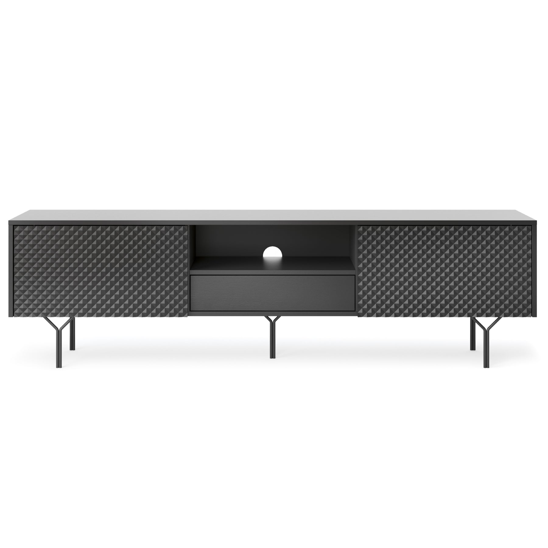 Mobile TV 2 Ante 1 cassetto in legno laminato Nerea 180x51 cm