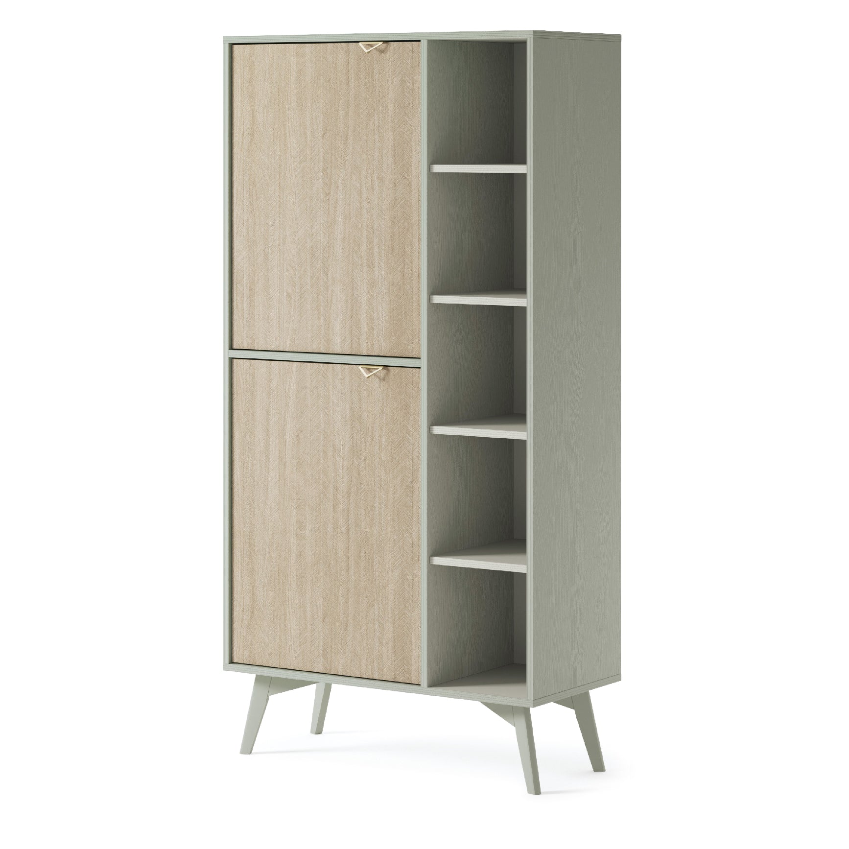 Credenza 2 ante 5 ripiani a giorno in legno laminato Vanity 80x160 cm