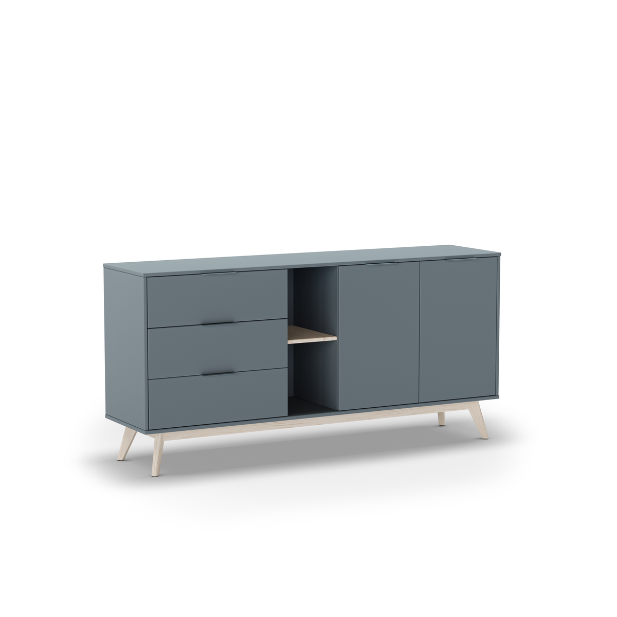 Credenza 2 ante 2 nicchie 3 cassetti Nordica 165x81 cm