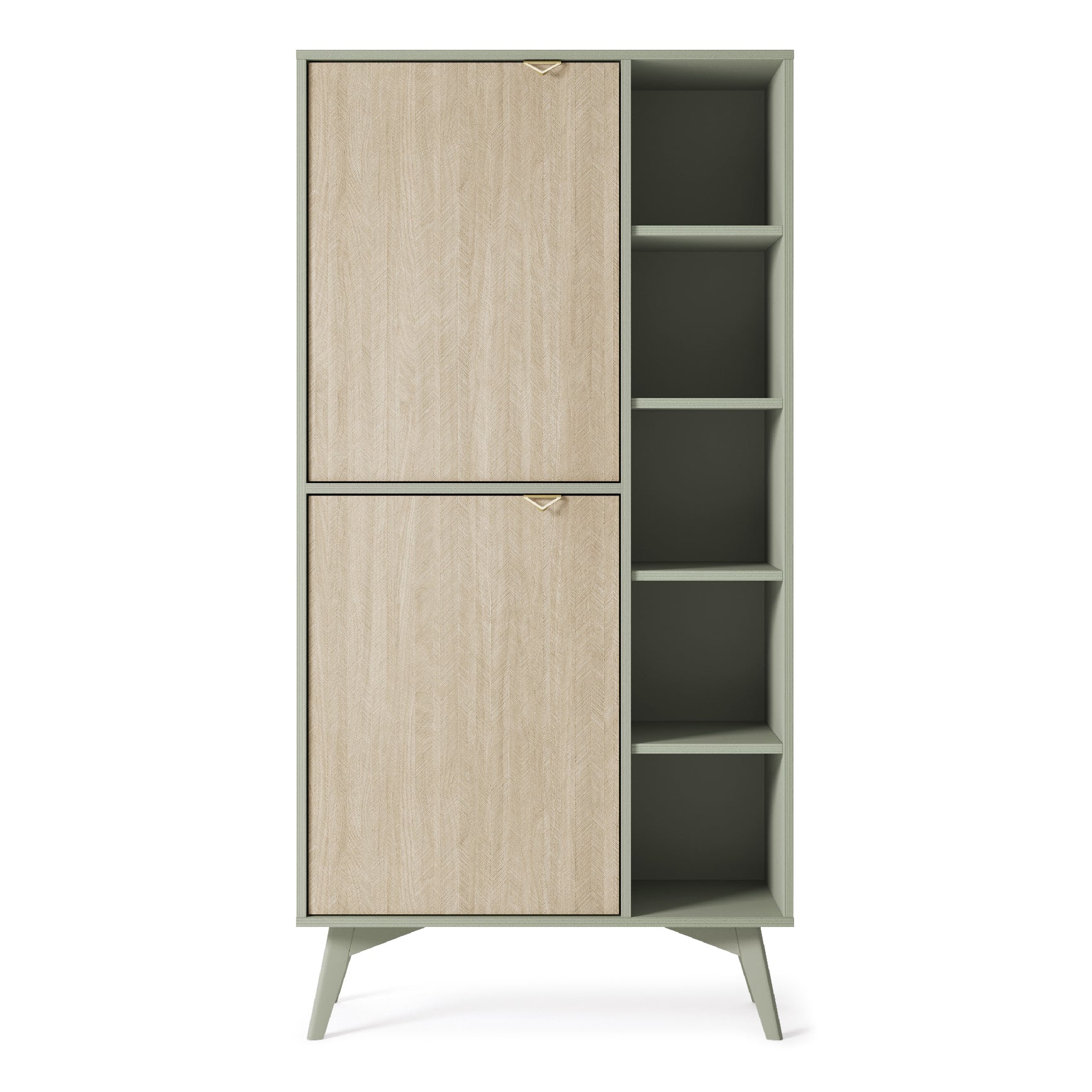 Credenza 2 ante 5 ripiani a giorno in legno laminato Vanity 80x160 cm