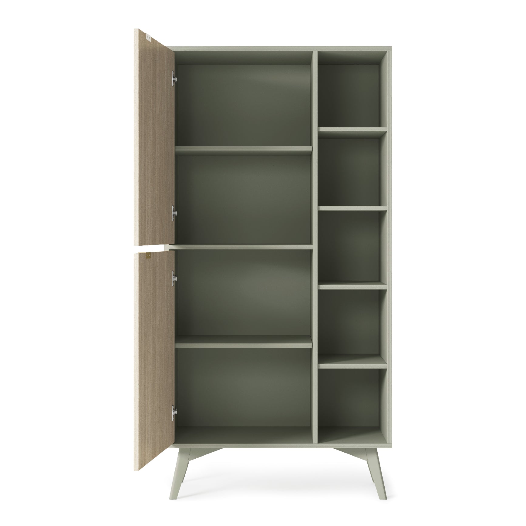 Credenza 2 ante 5 ripiani a giorno in legno laminato Vanity 80x160 cm