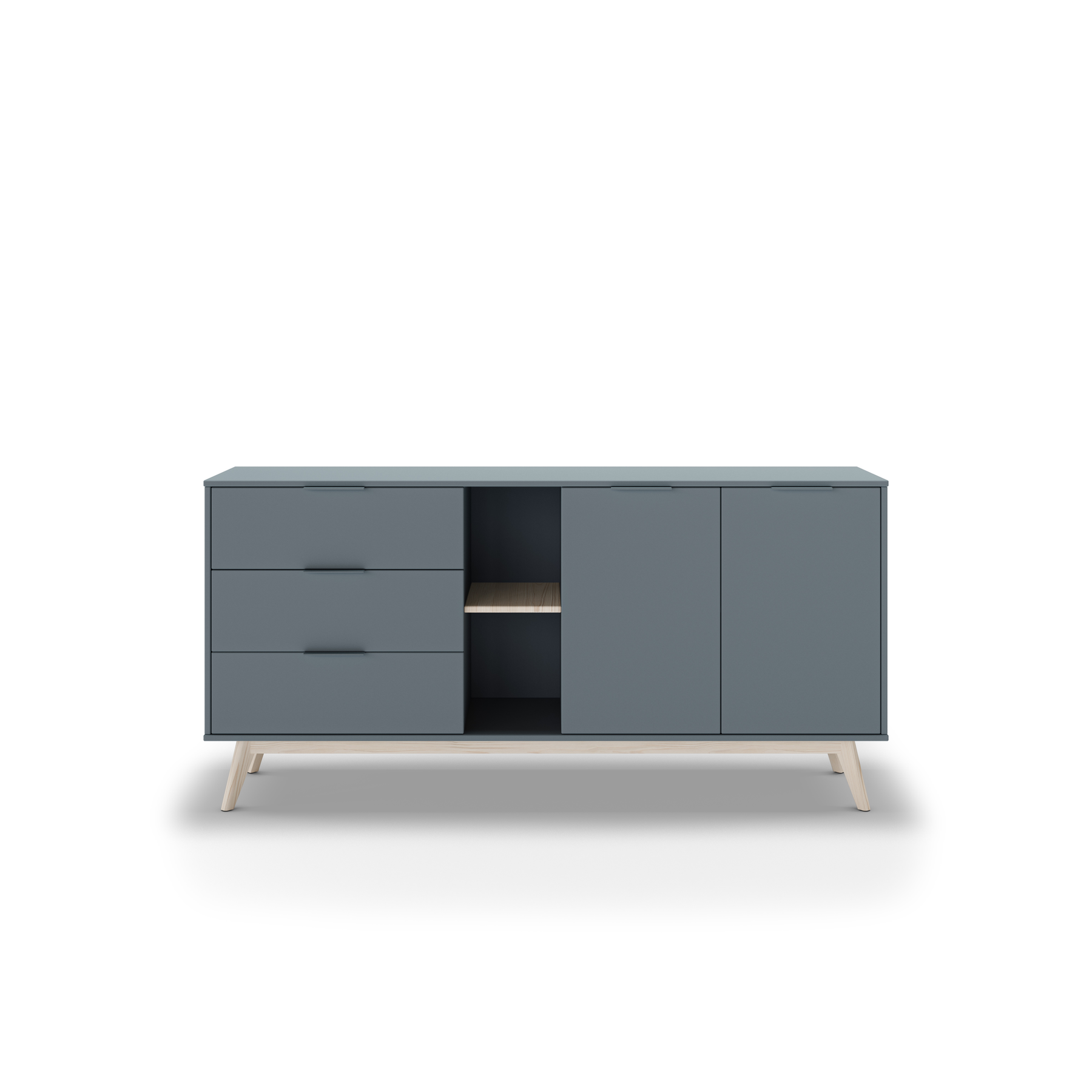 Credenza 2 ante 2 nicchie 3 cassetti Nordica 165x81 cm