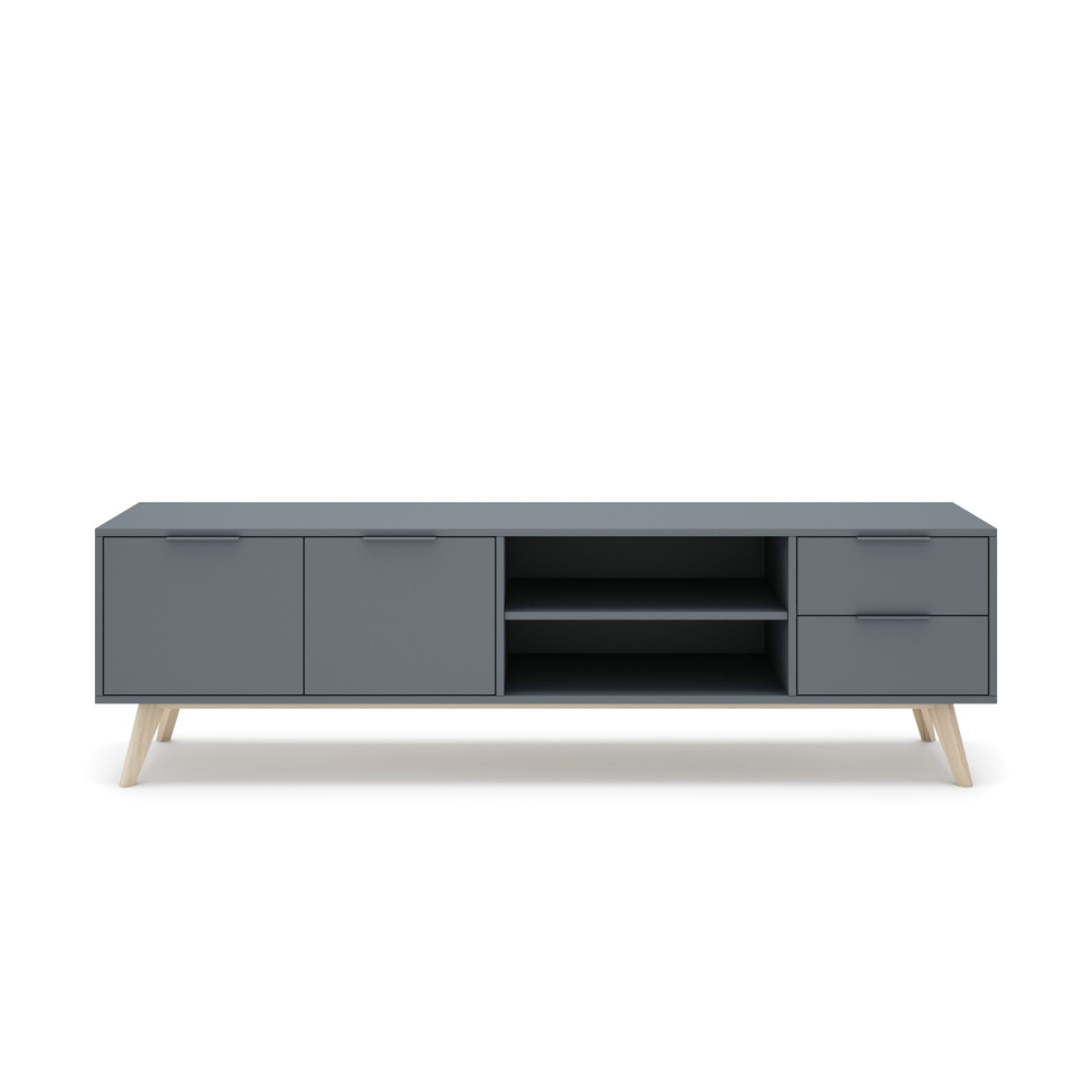 Mobile TV 2 ante e 2 cassetti con ripiani aperti Nordica 180x53 cm
