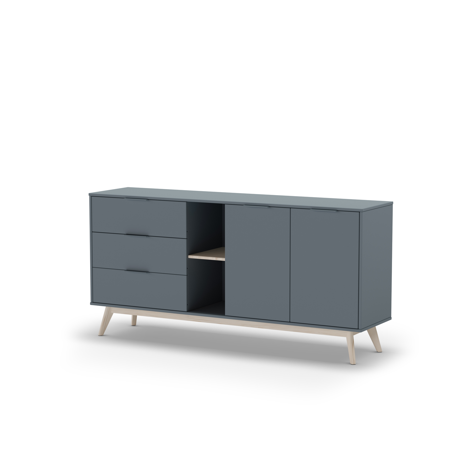 Credenza 2 ante 2 nicchie 3 cassetti Nordica 165x81 cm