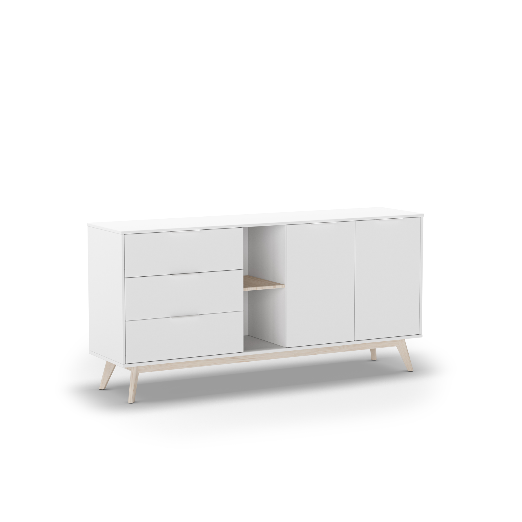 Credenza 2 ante 2 nicchie 3 cassetti Nordica 165x81 cm
