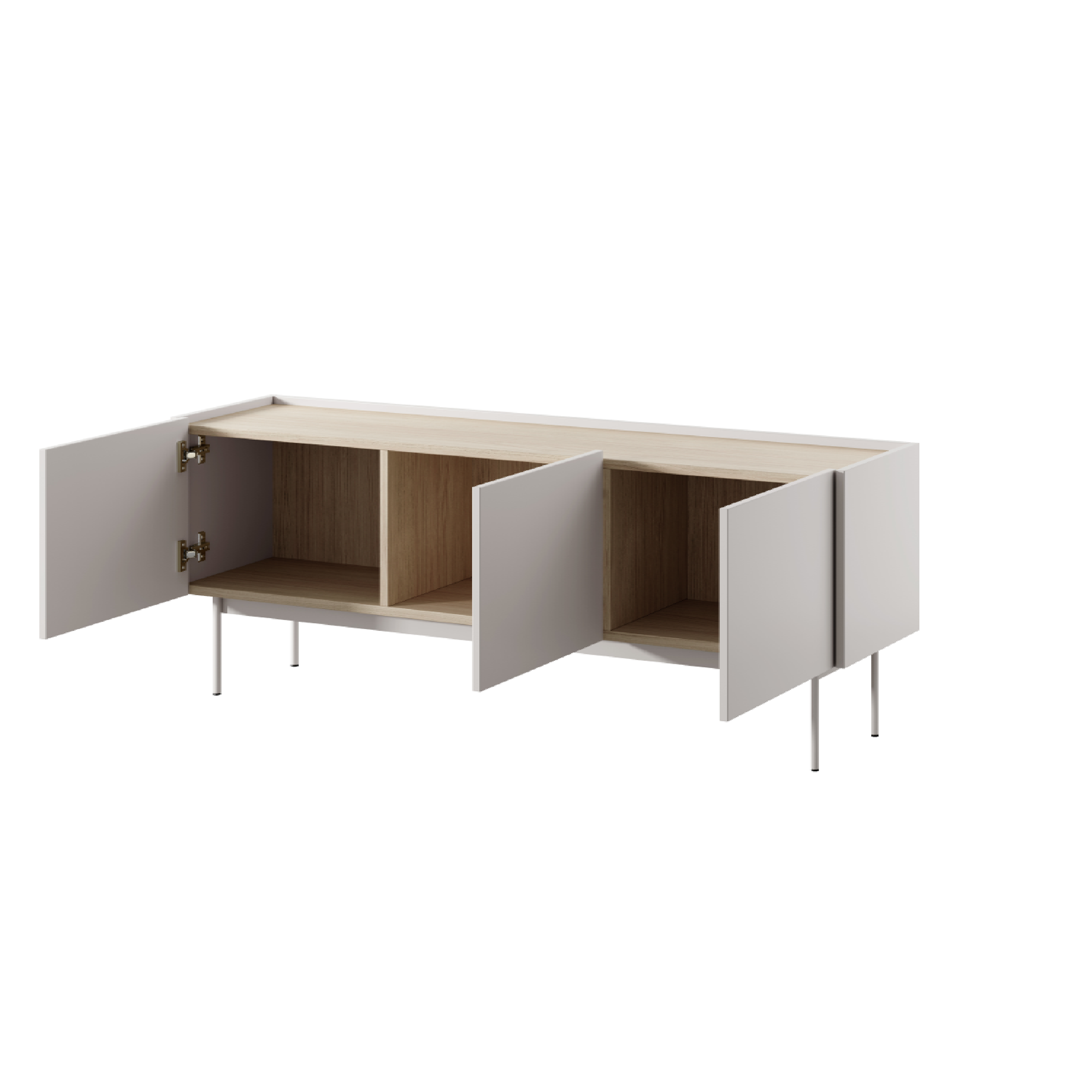 Mobile porta TV 3 ante in legno laminato Lago 144x55 cm