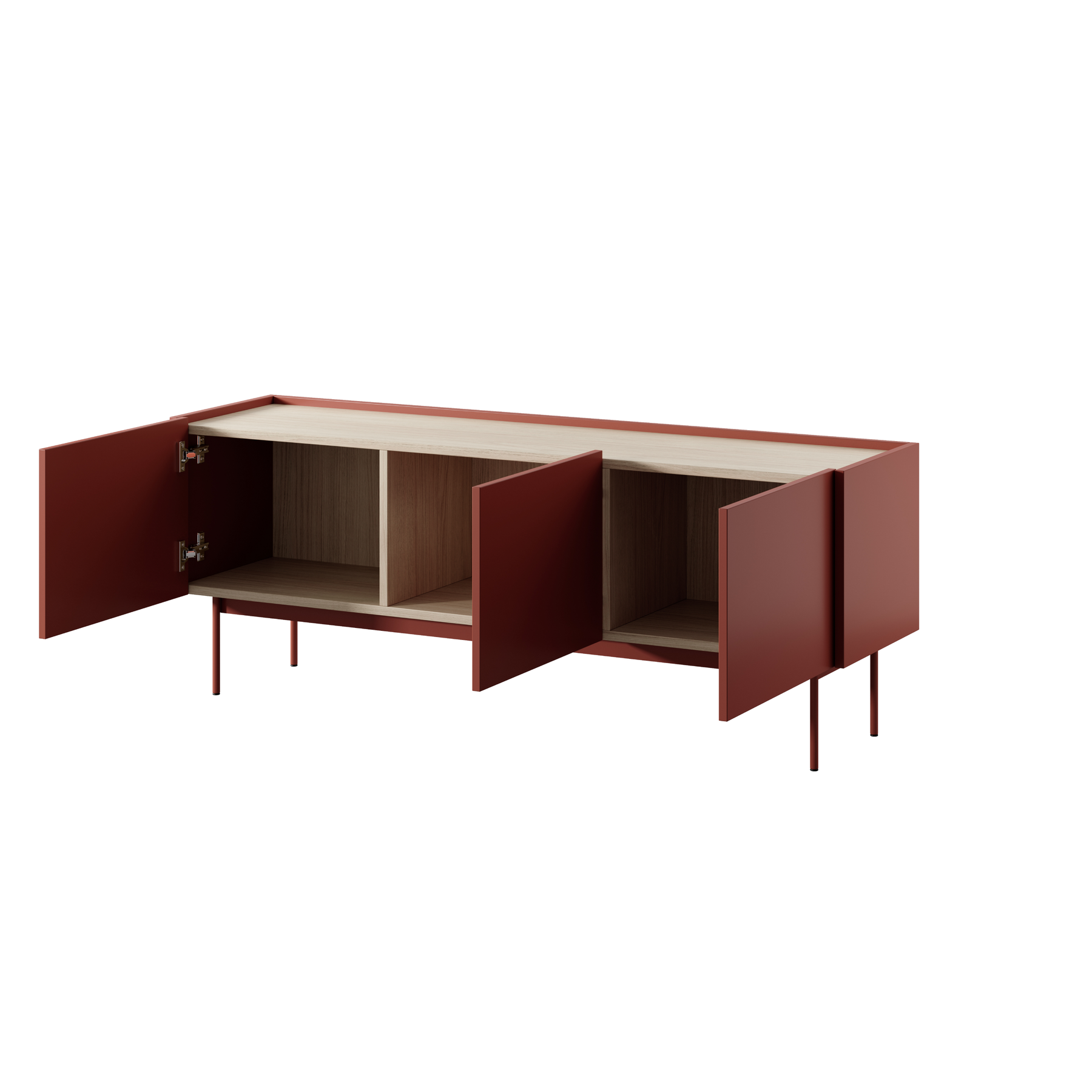 Mobile porta TV 3 ante in legno laminato Lago 144x55 cm