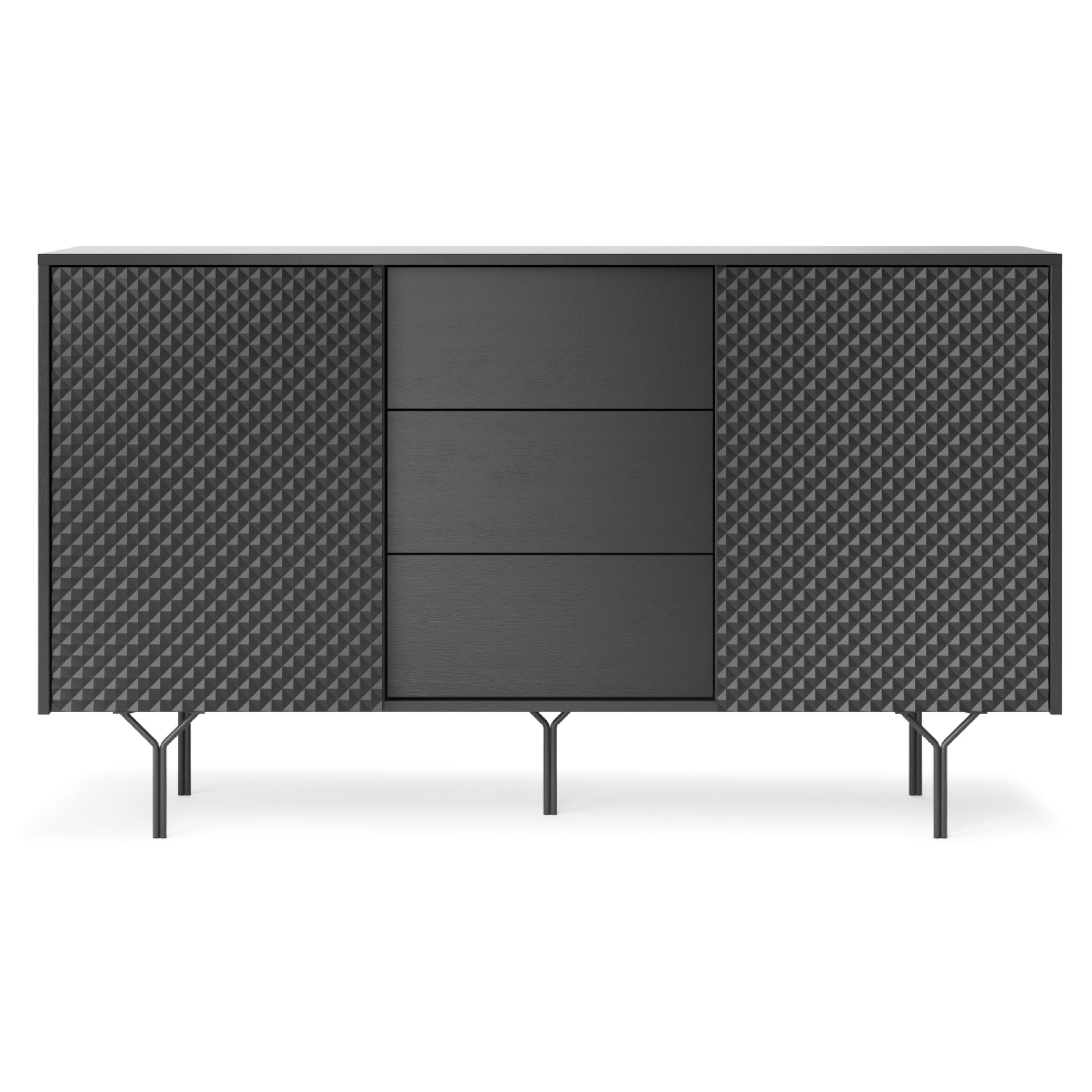 Credenza 2 ante 3 cassetti in legno laminato Nerea 144x83 cm