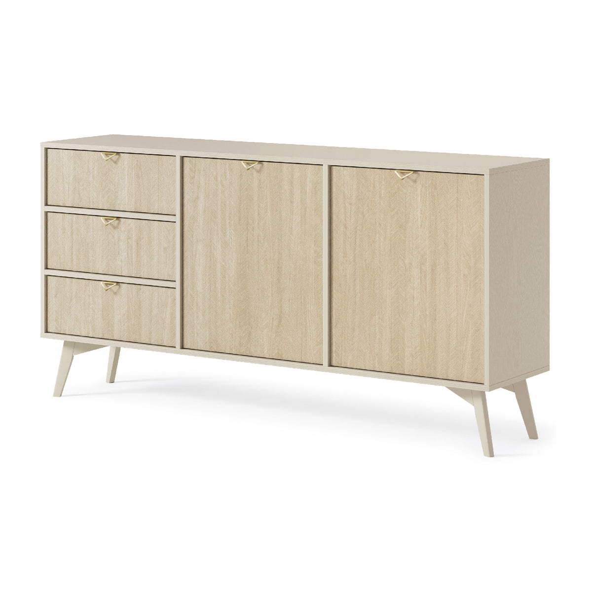 Madia 2 ante e 3 cassetti in legno laminato Vanity 158x80 cm