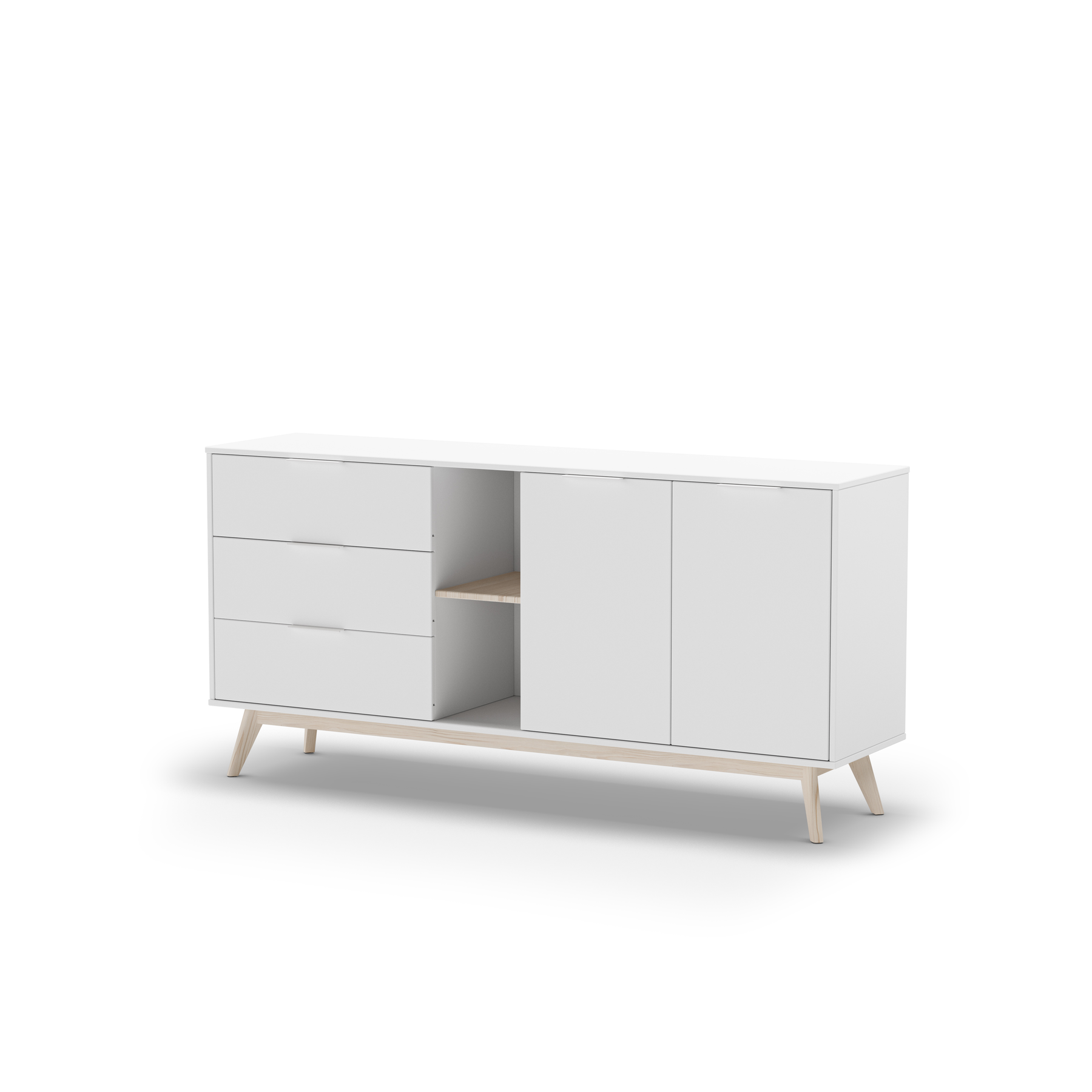 Credenza 2 ante 2 nicchie 3 cassetti Nordica 165x81 cm