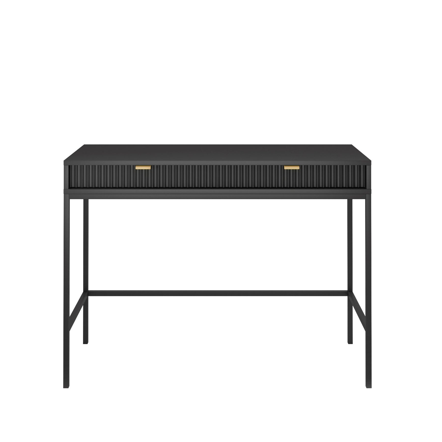 Consolle con piedi in metallo 2 cassetti in legno laminato Miseno 104x78 cm