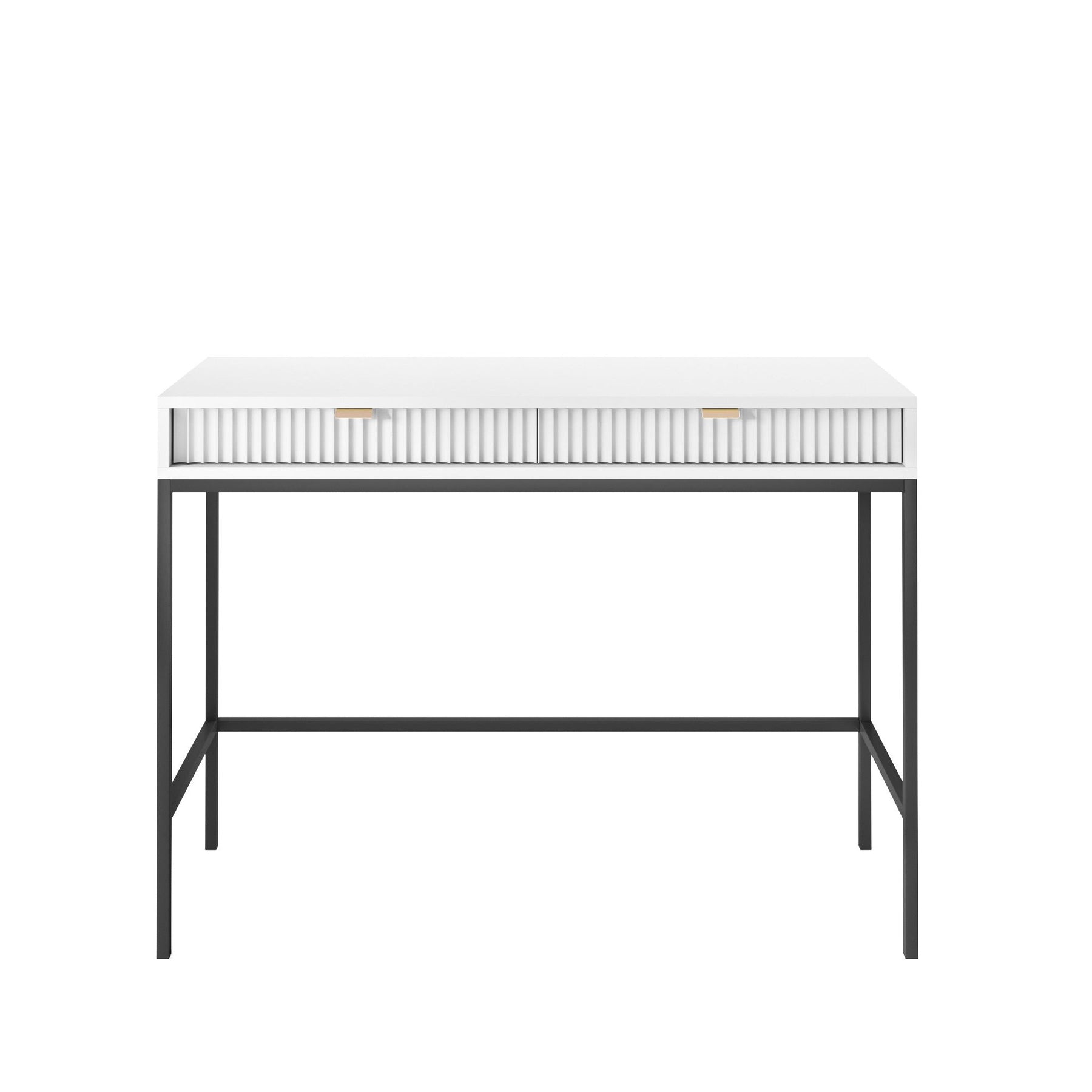 Consolle con piedi in metallo 2 cassetti in legno laminato Miseno 104x78 cm