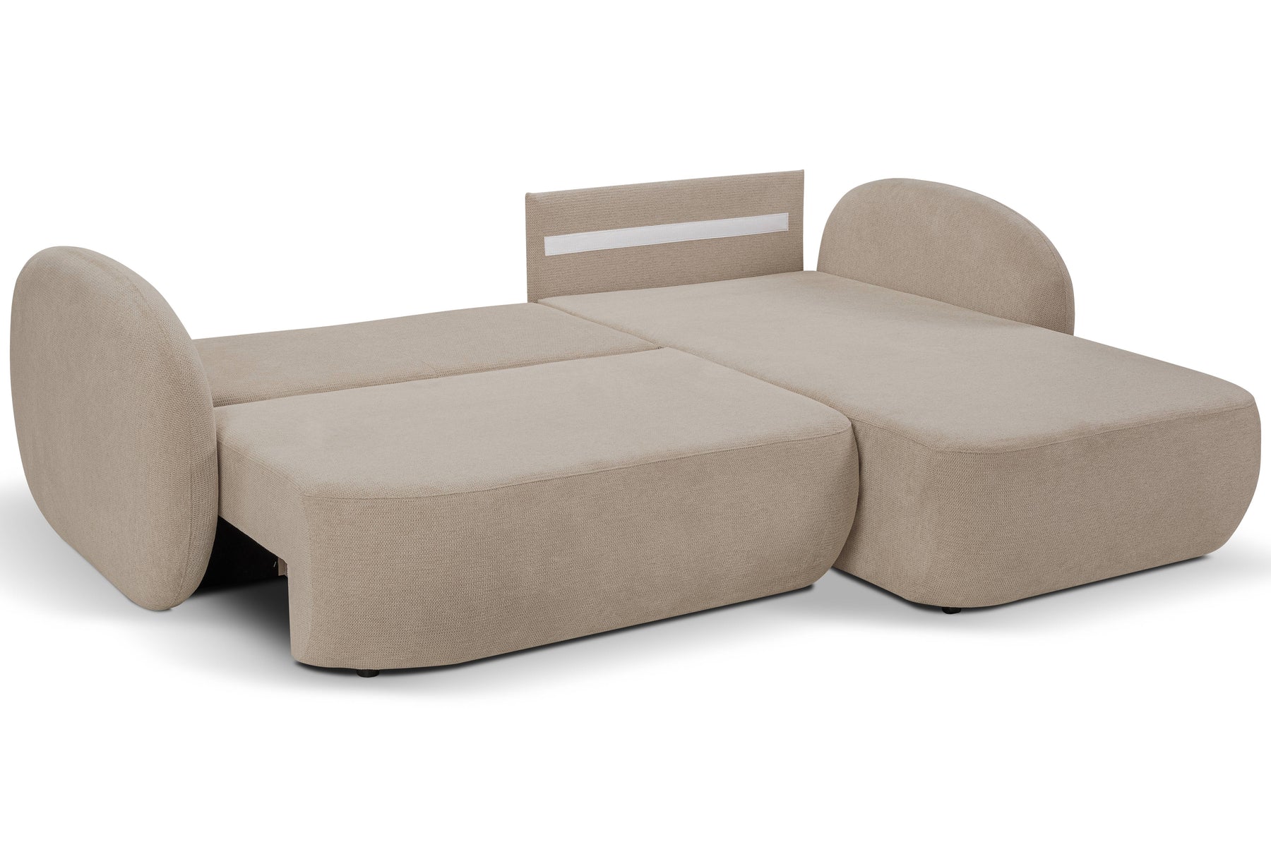Divano letto angolare in tessuto bouclè Madrid 248x174 cm