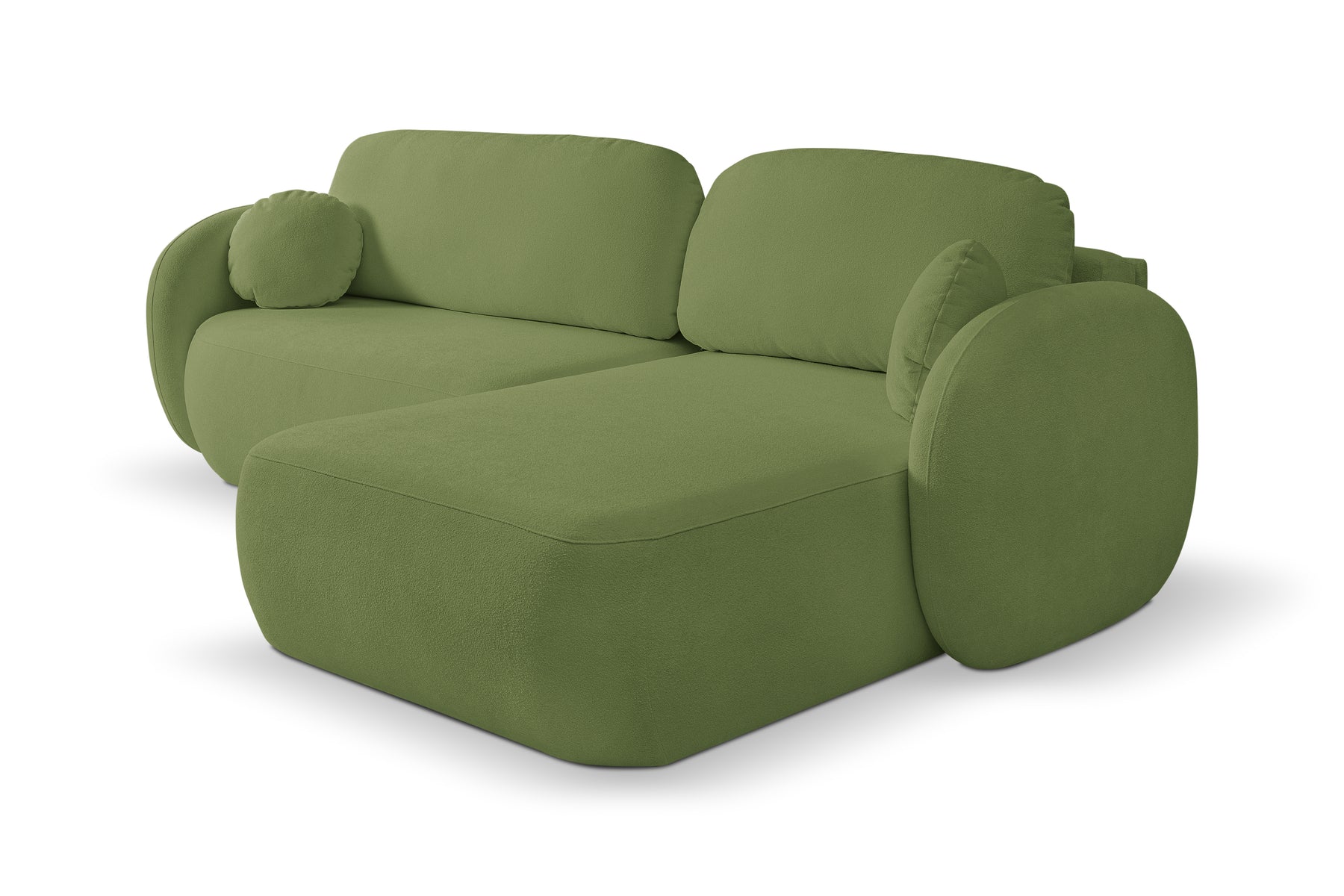 Divano letto angolare in tessuto bouclè Madrid 248x174 cm