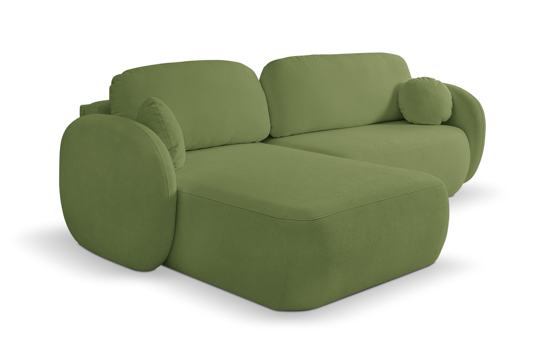 Divano letto angolare in tessuto bouclè Madrid 248x174 cm